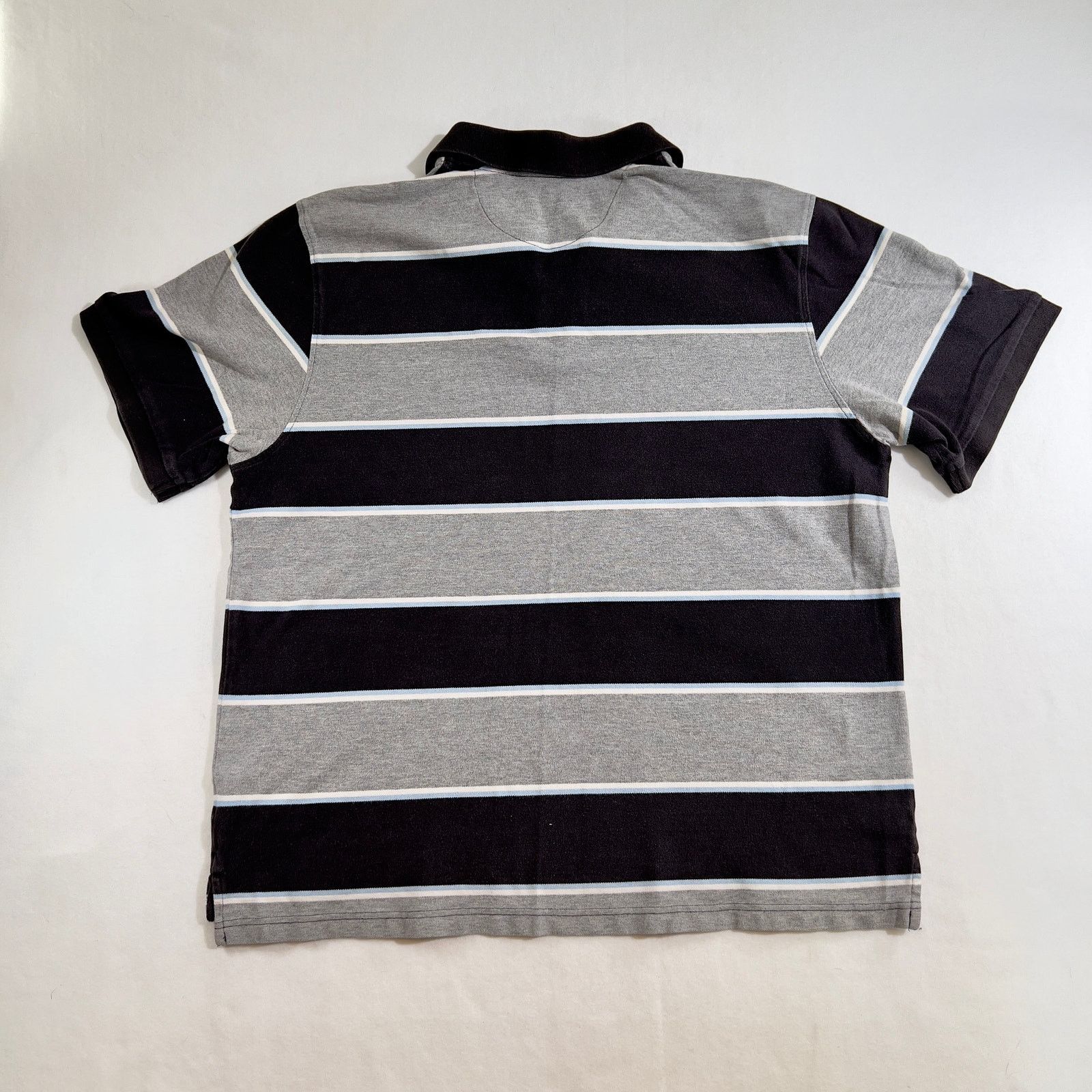 Other Polo Henley Shirt Men L Black Grey Blue Stripes Short Sleeve Size US XL / EU 56 / 4 - 3 Thumbnail