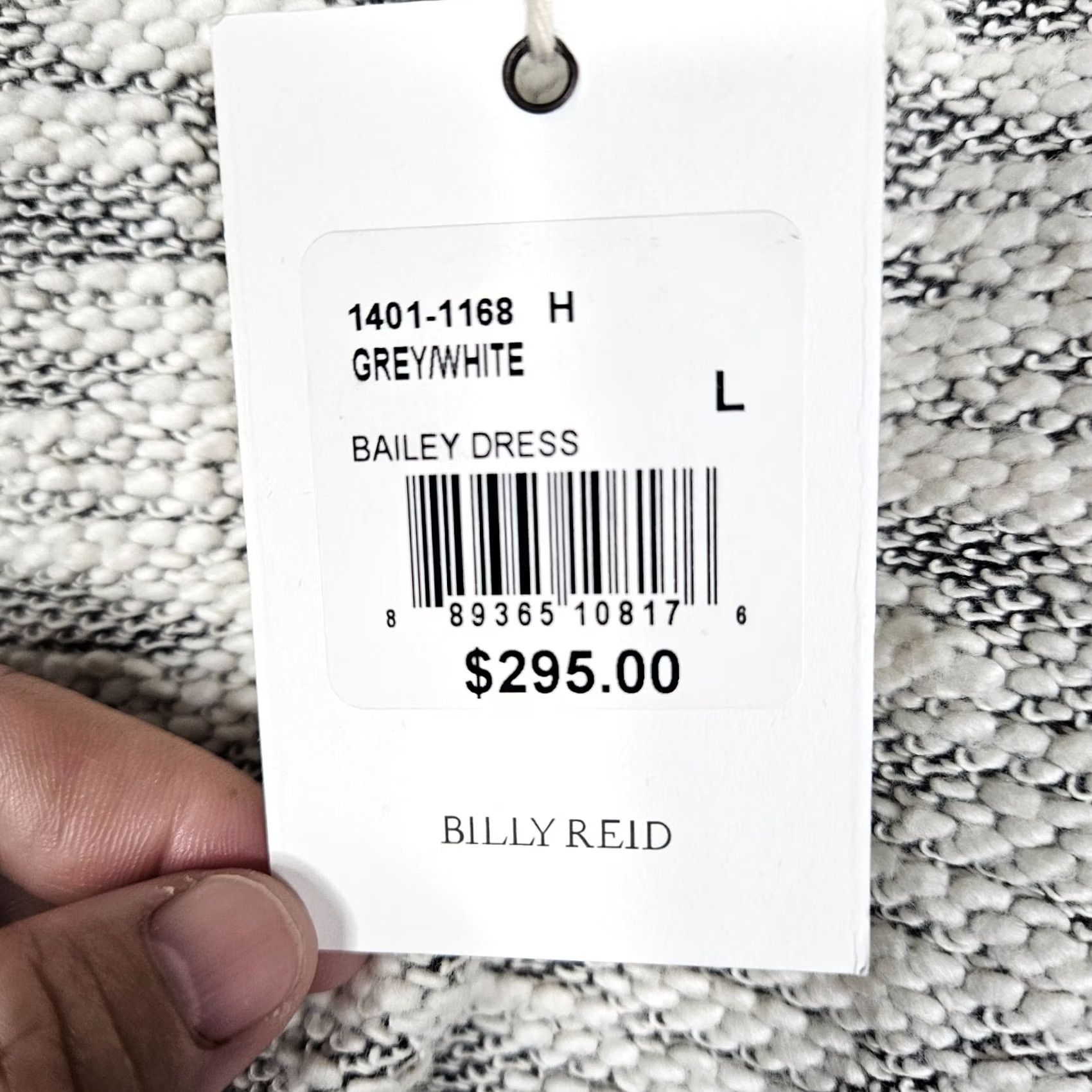 Billy Reid VINTAGE: No. Billy Reid Bailey Grey White Long Sleeve Dress Women’s L NEW Size L / US 10 / IT 46 - 4 Thumbnail