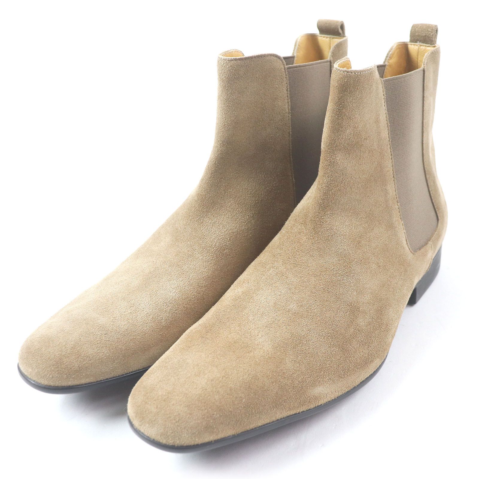 Hermes Hermes Chelsea Suede Leather Boots Suede Shoes in Beige, Men's