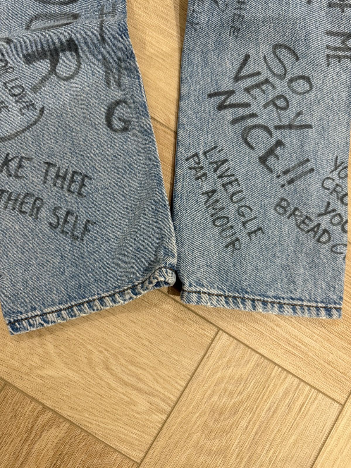 Gucci Gucci L’aveugle Par Amour Scribble Denim Size US 28 / EU 44 - 3 Thumbnail