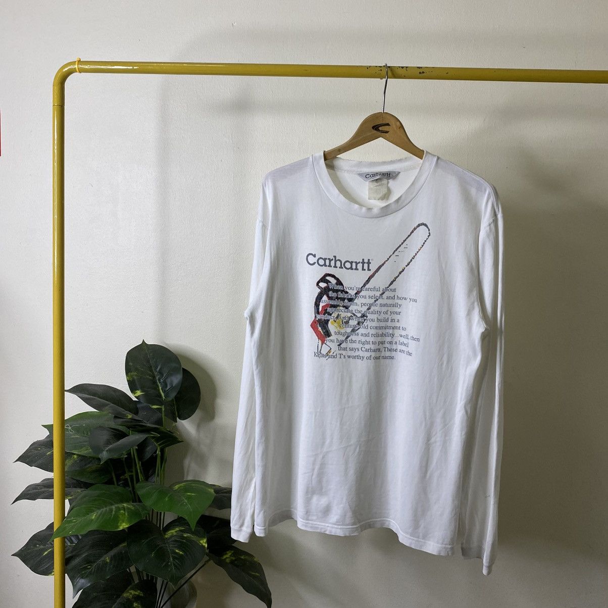 Carhartt Vintage Y2K Carhartt Chainsaw Massacre Style LS T Shirt Size US L / EU 52-54 / 3 - 1 Thumbnail