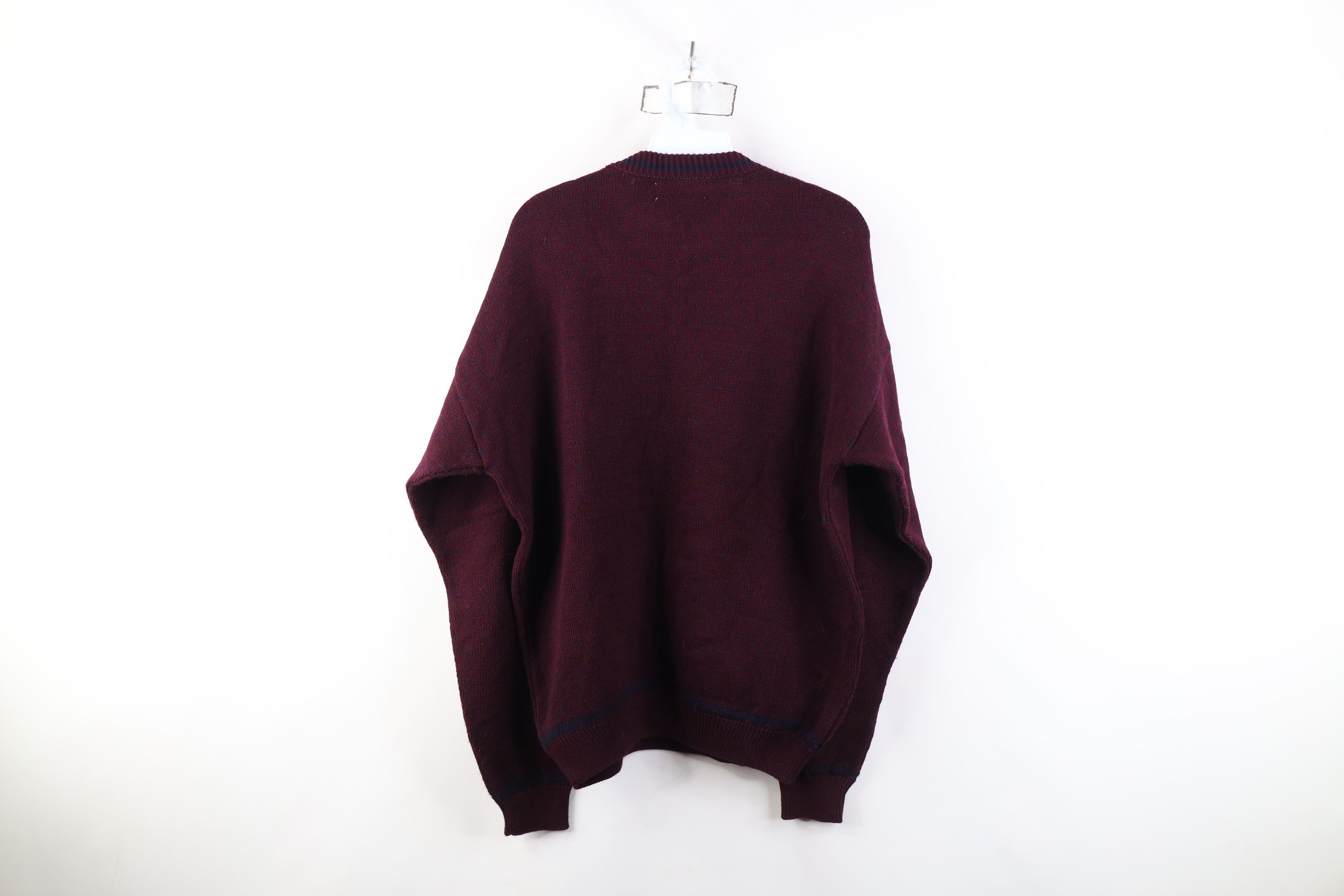 Vintage Vintage 90s Streetwear Knit Crewneck Sweater Dark Purple Size US XL / EU 56 / 4 - 7 Thumbnail