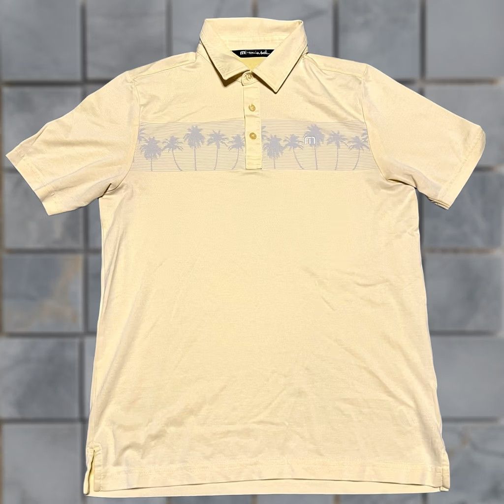 TravisMathew Travis Mathew Polo Mens Small Yellow Golf Performance Athletic Hawaiian Size US S / EU 44-46 / 1 - 1 Thumbnail