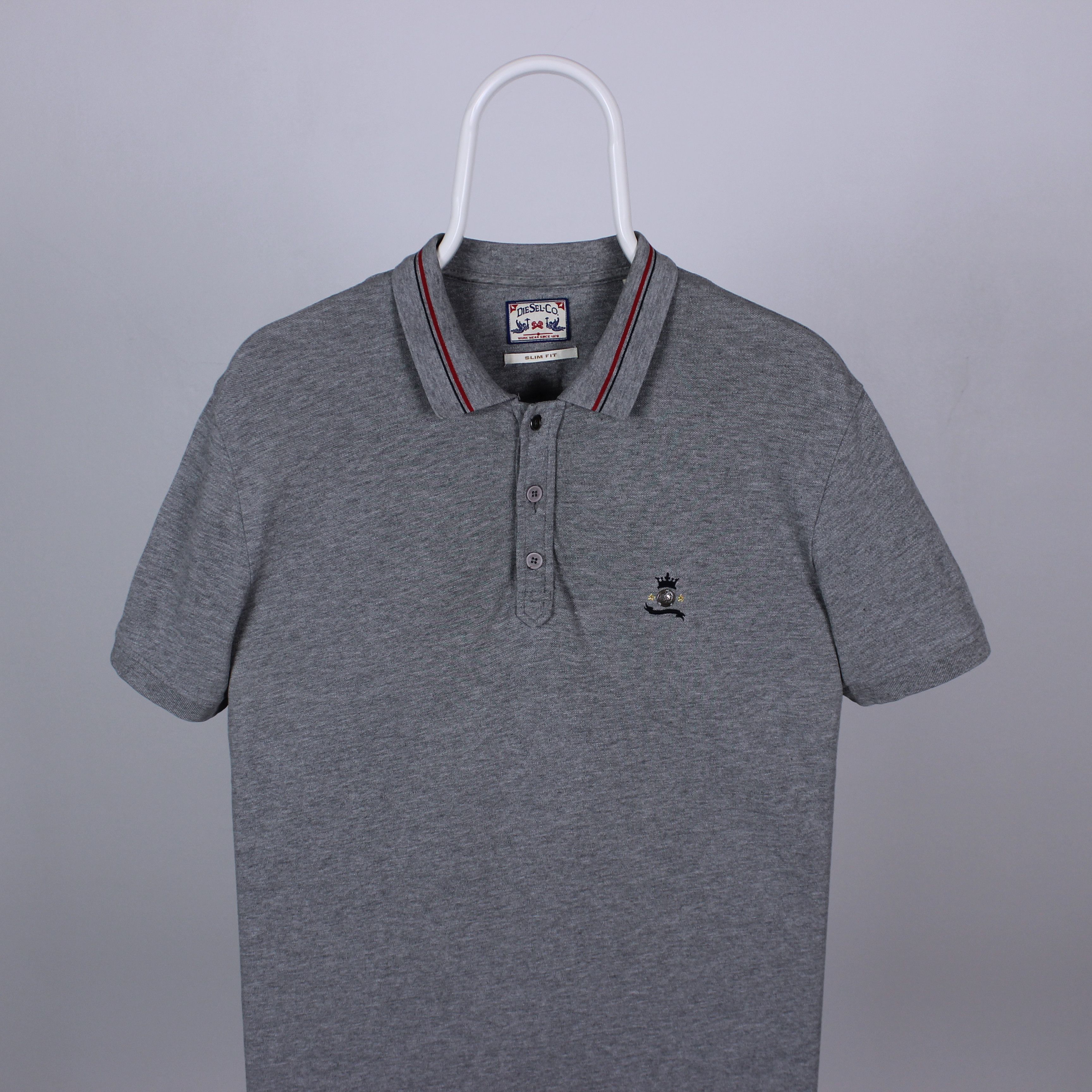 Diesel diesel polo shirt men cotton L XL gray logo Size US XL / EU 56 / 4 - 6 Thumbnail