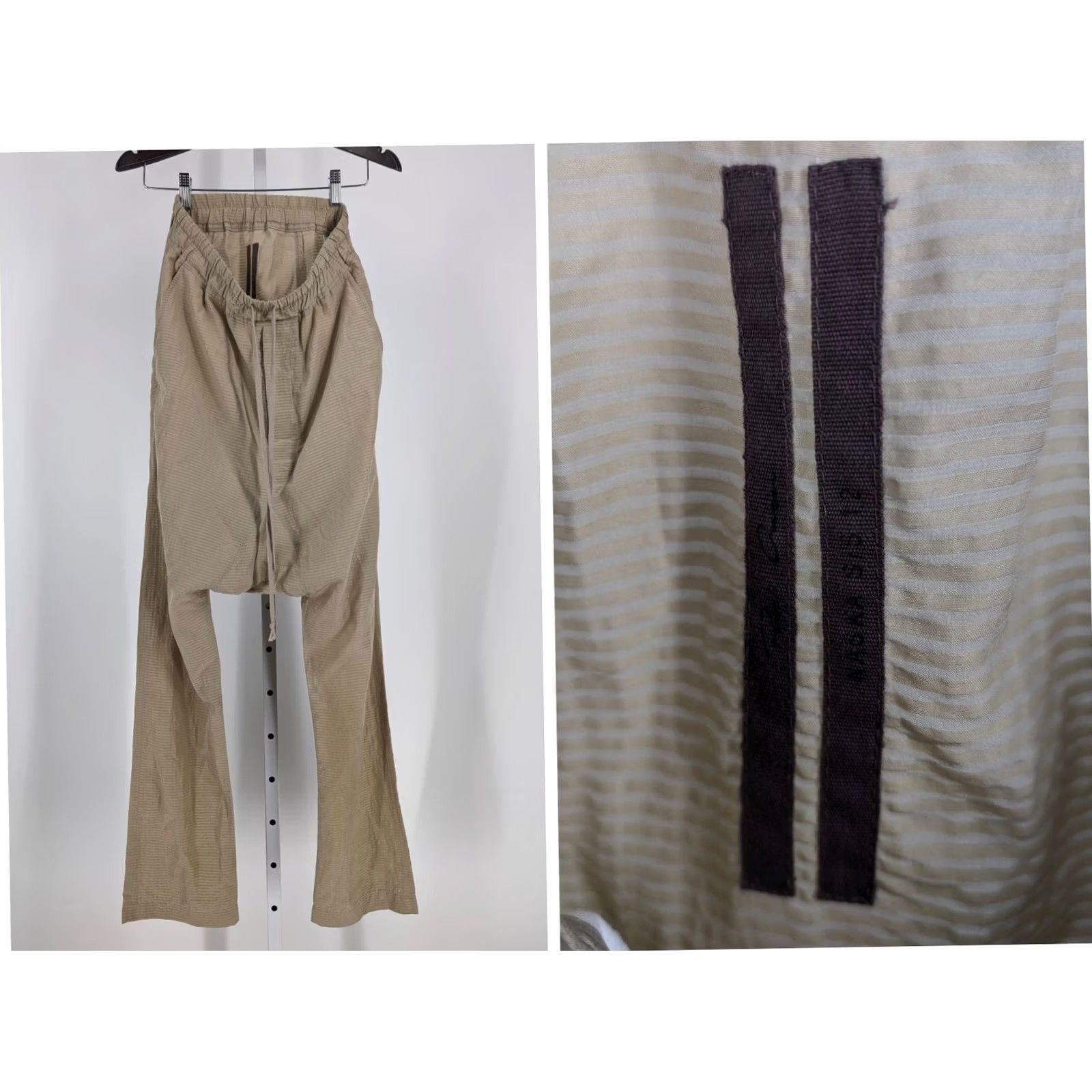Rick Owens Rick Owens NASKA SS 12 Vanilla Silk Cotton Seersucker Jogger Pants Unisex Adults 46 30in Inseam Vanilla Seersucker Jogger Pants Mens Womens Size US 30 / EU 46 - 2 Thumbnail