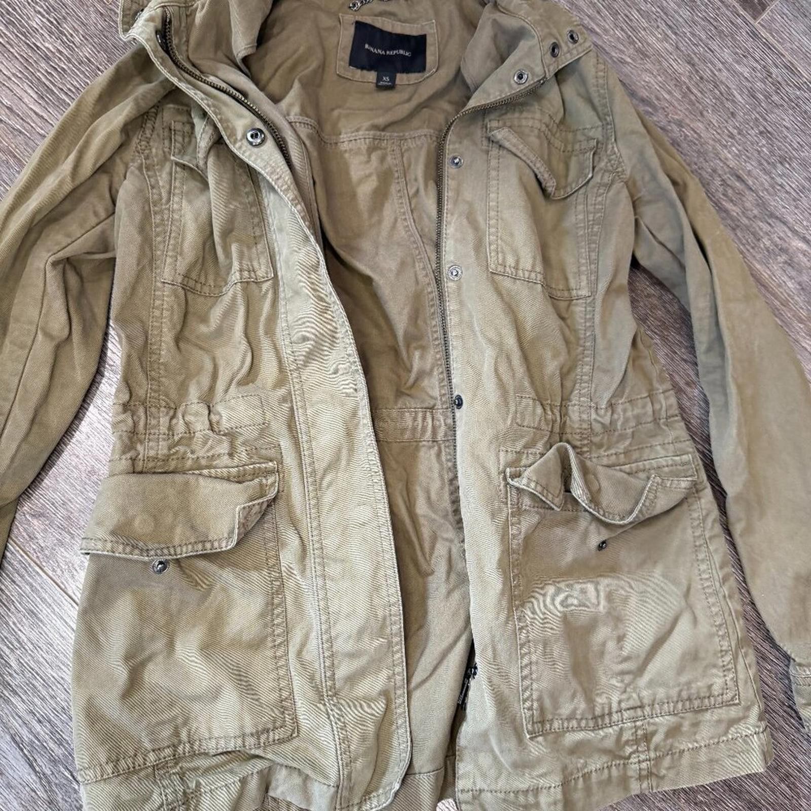 Banana Republic Banana Republic Women Utility Jacket Olive Green Size XS Size XS / US 0-2 / IT 36-38 - 3 Thumbnail