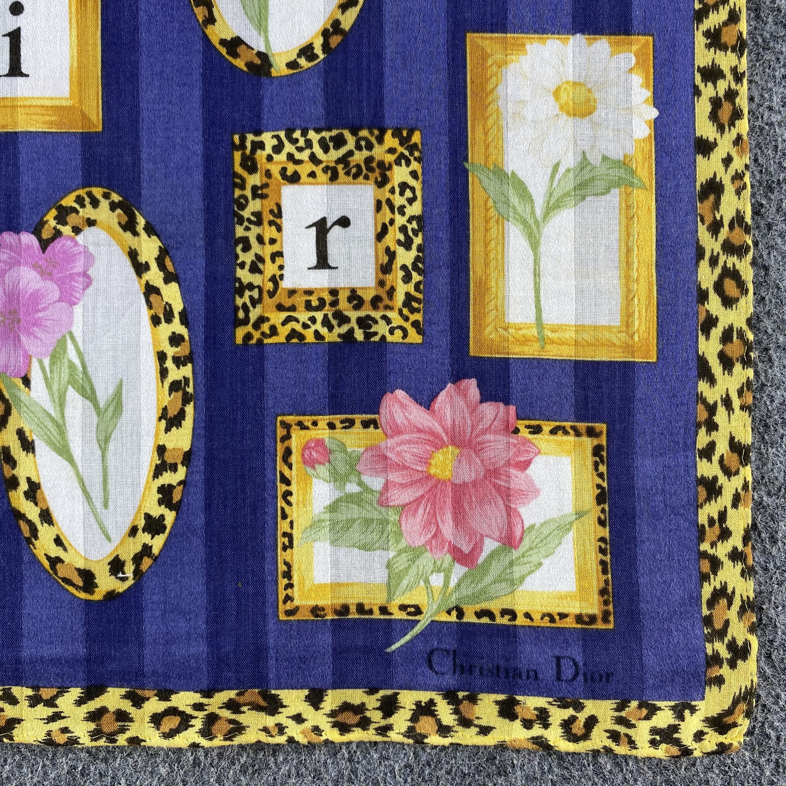 Vintage Christian Dior Handkerchief/Neckerchief/Bandana HC592 Size ONE SIZE - 3 Thumbnail