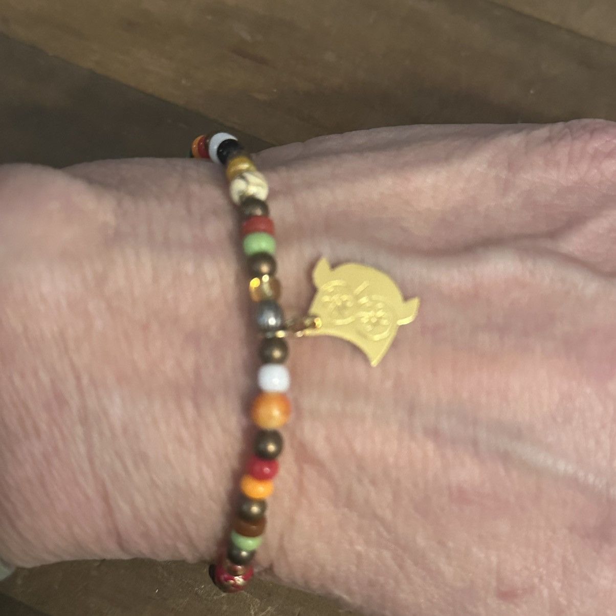 Other Multicolor mixed bead owl charm stretch bracelet Size ONE SIZE - 2 Thumbnail