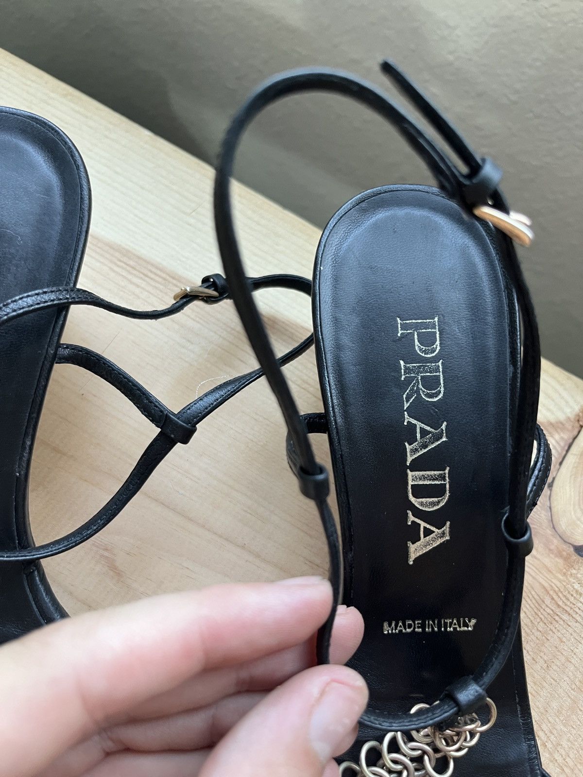 Prada × Vintage Vintage Prada leather heeled sandals Size US 6.5 / IT 36.5 - 13 Thumbnail