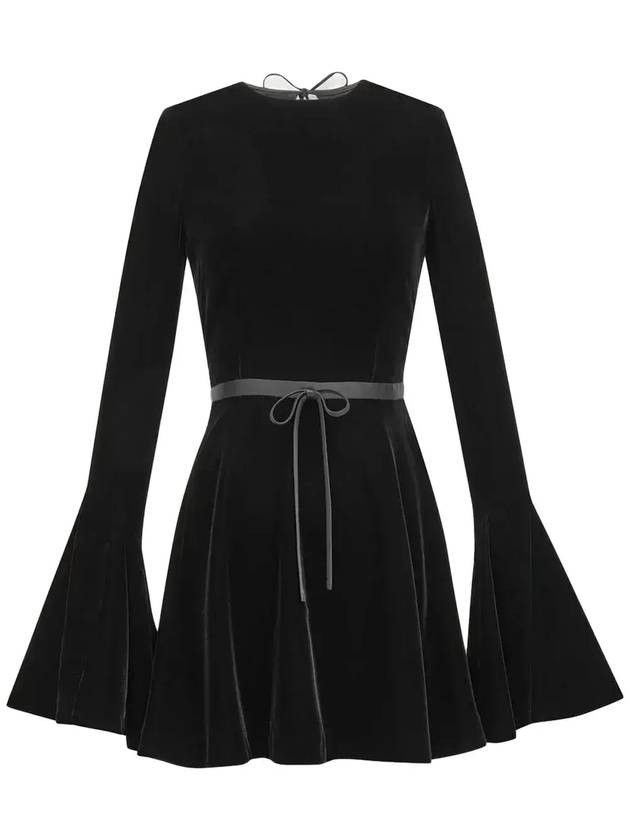 Saint Laurent Paris o1bcso1str1125 Backless Skater Dress in Velvet in Black Size S / US 4 / IT 40 - 1 Thumbnail