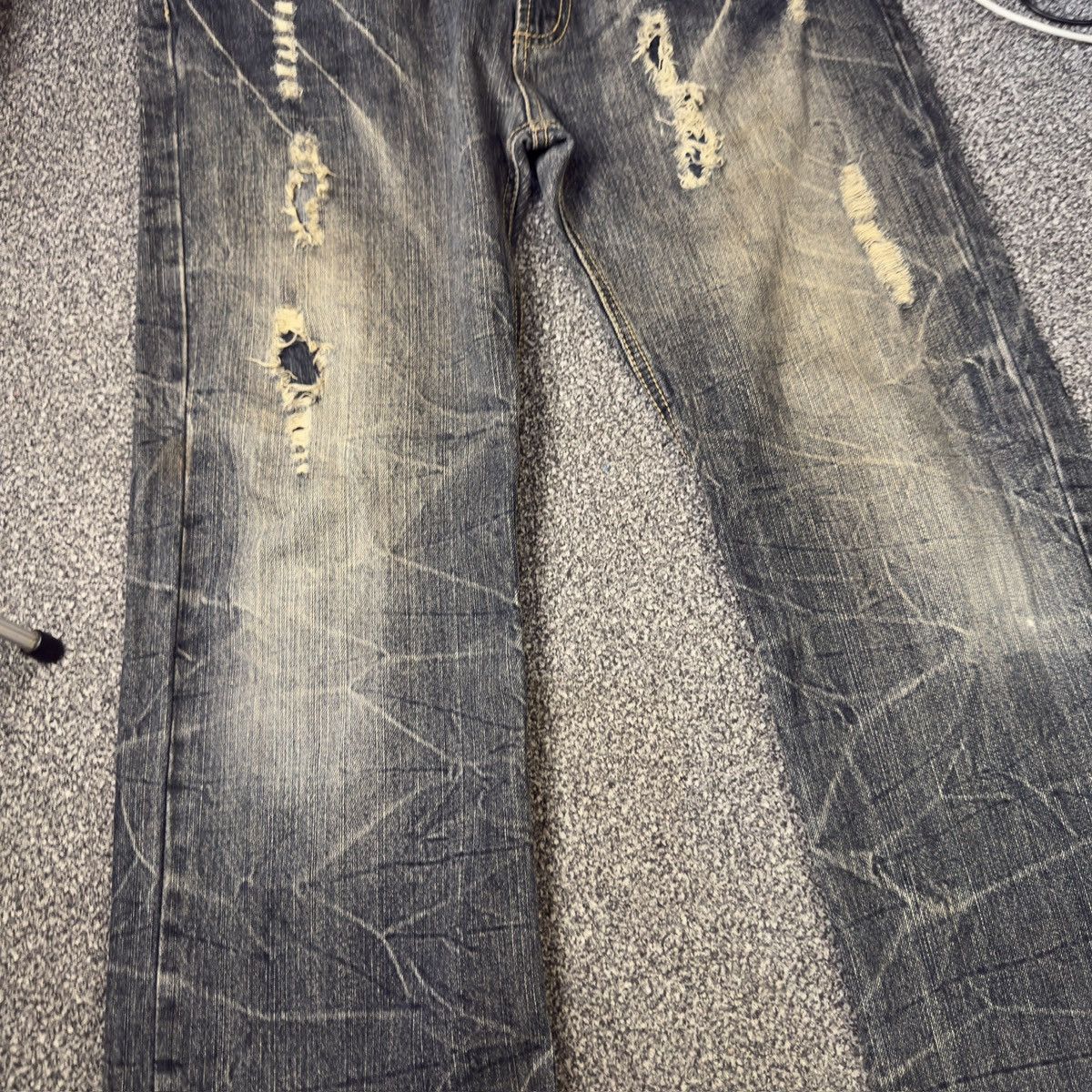 Hysteric Glamour 🔥🇯🇵 Baggy Japanese Seditionaries Claw Mark Distressed Jeans Size US 36 / EU 52 - 4 Thumbnail