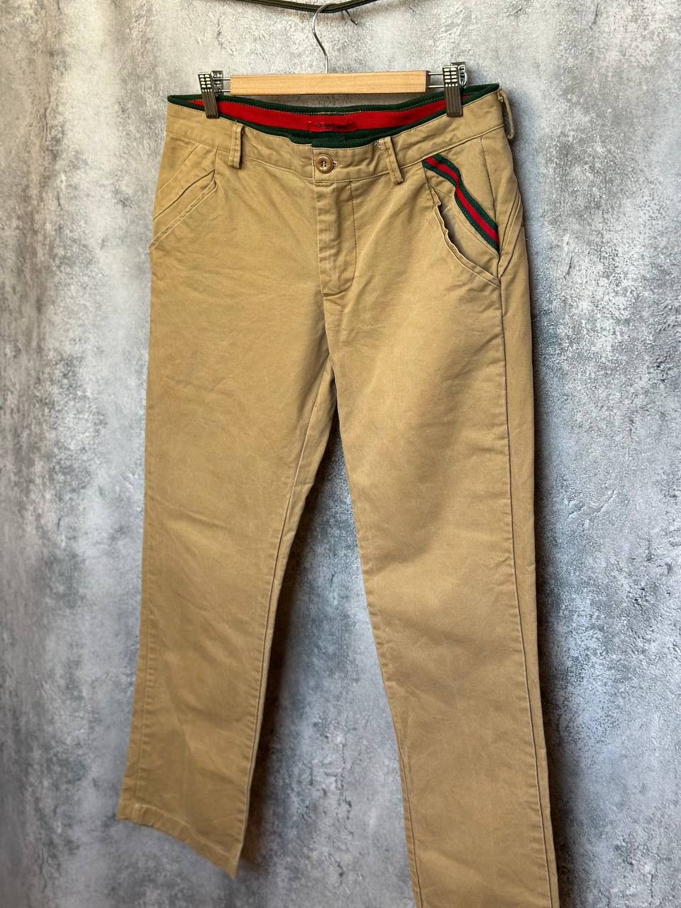 Japanese Brand Kosmo Lupo Beige Chino Pants Stripe Detail Cult Wear Size US 32 / EU 48 - 2 Thumbnail