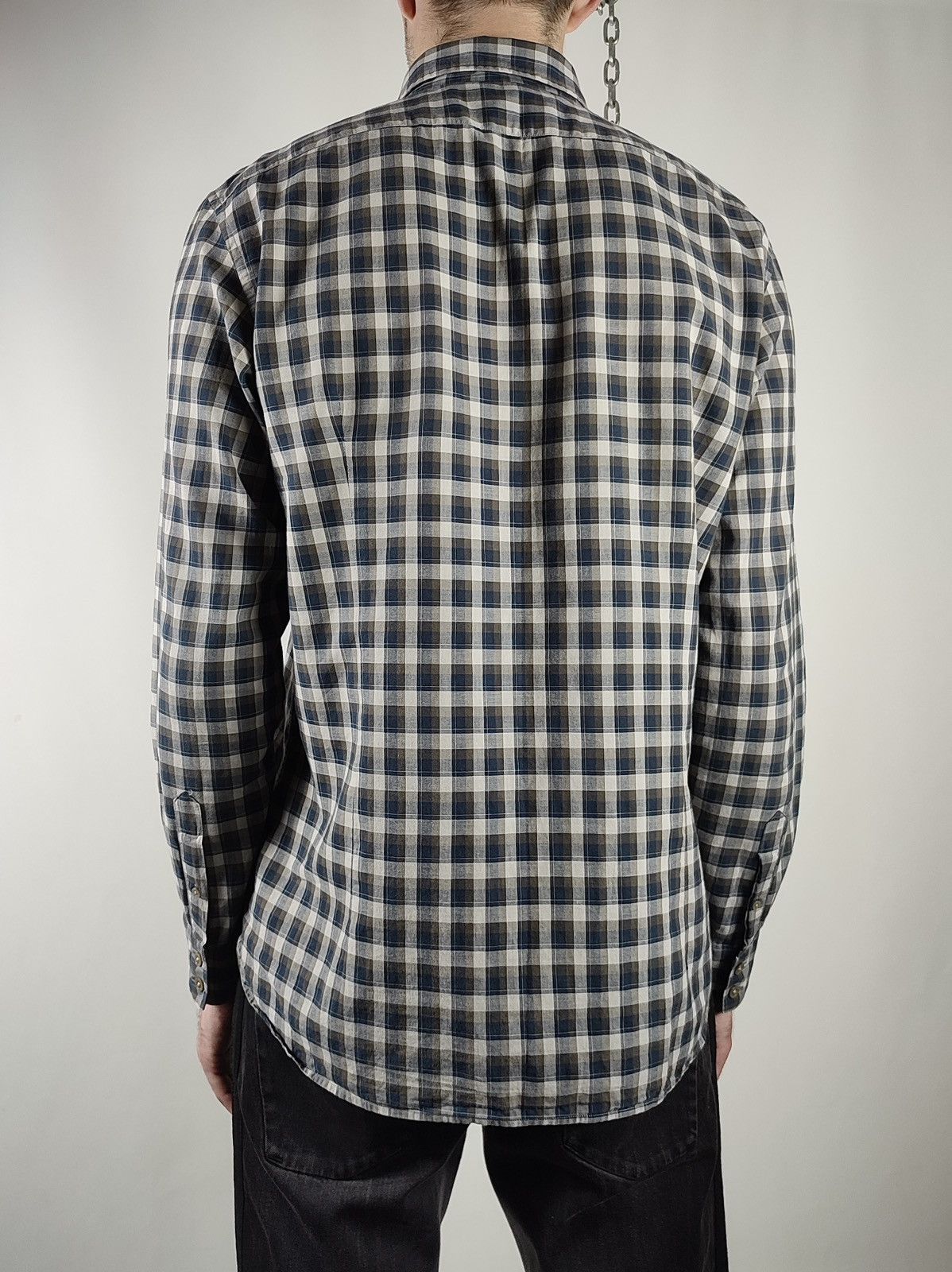 John Varvatos John Varvatos Flannel Check Long Sleeve Shirt Size US L / EU 52-54 / 3 - 6 Thumbnail