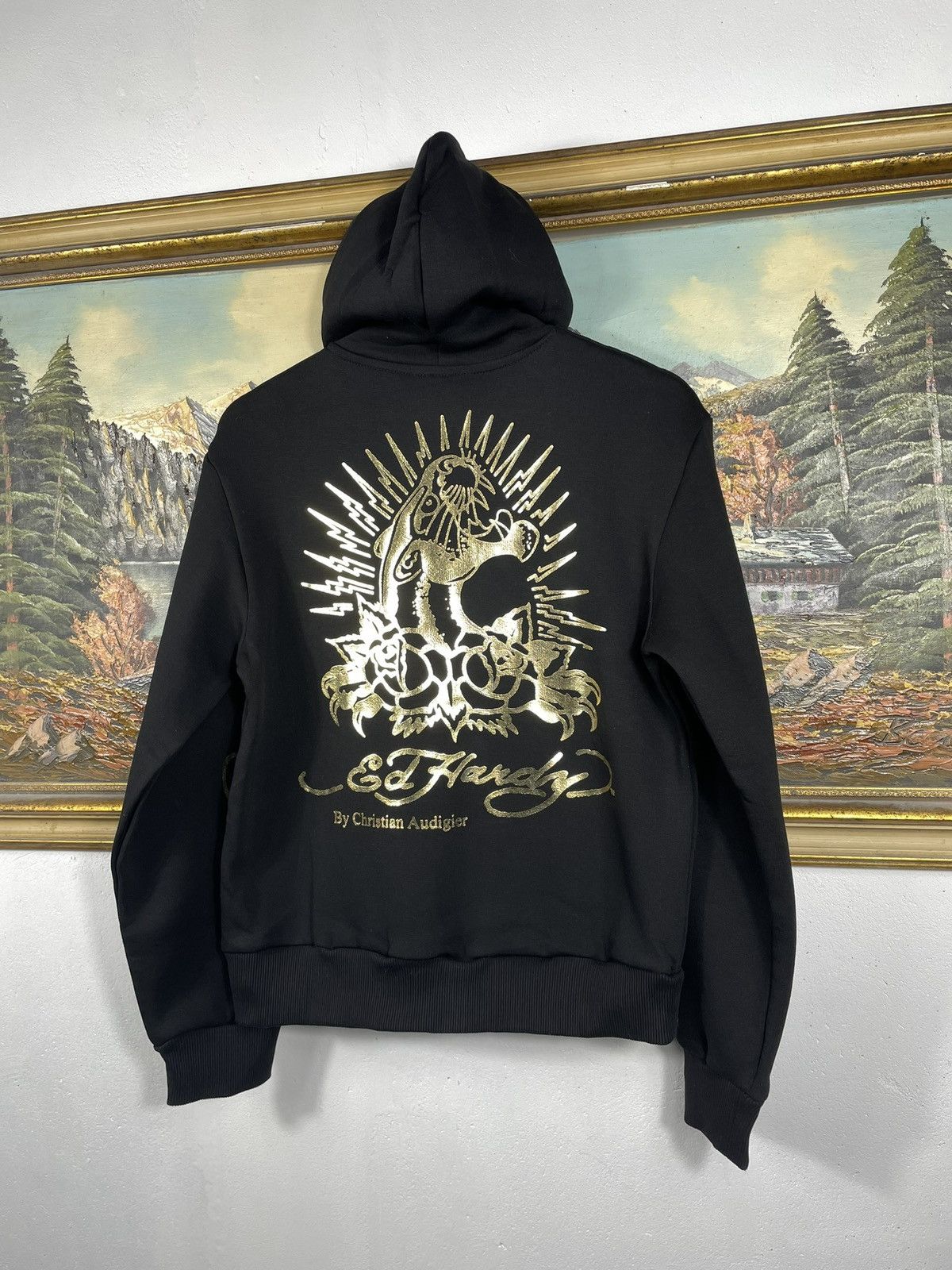 Christian Audigier × Ed Hardy × Vintage Ed Hardy Retro 00s Hoodie Sweatshirt Affliction Grunge Size M / US 6-8 / IT 42-44 - 7 Thumbnail