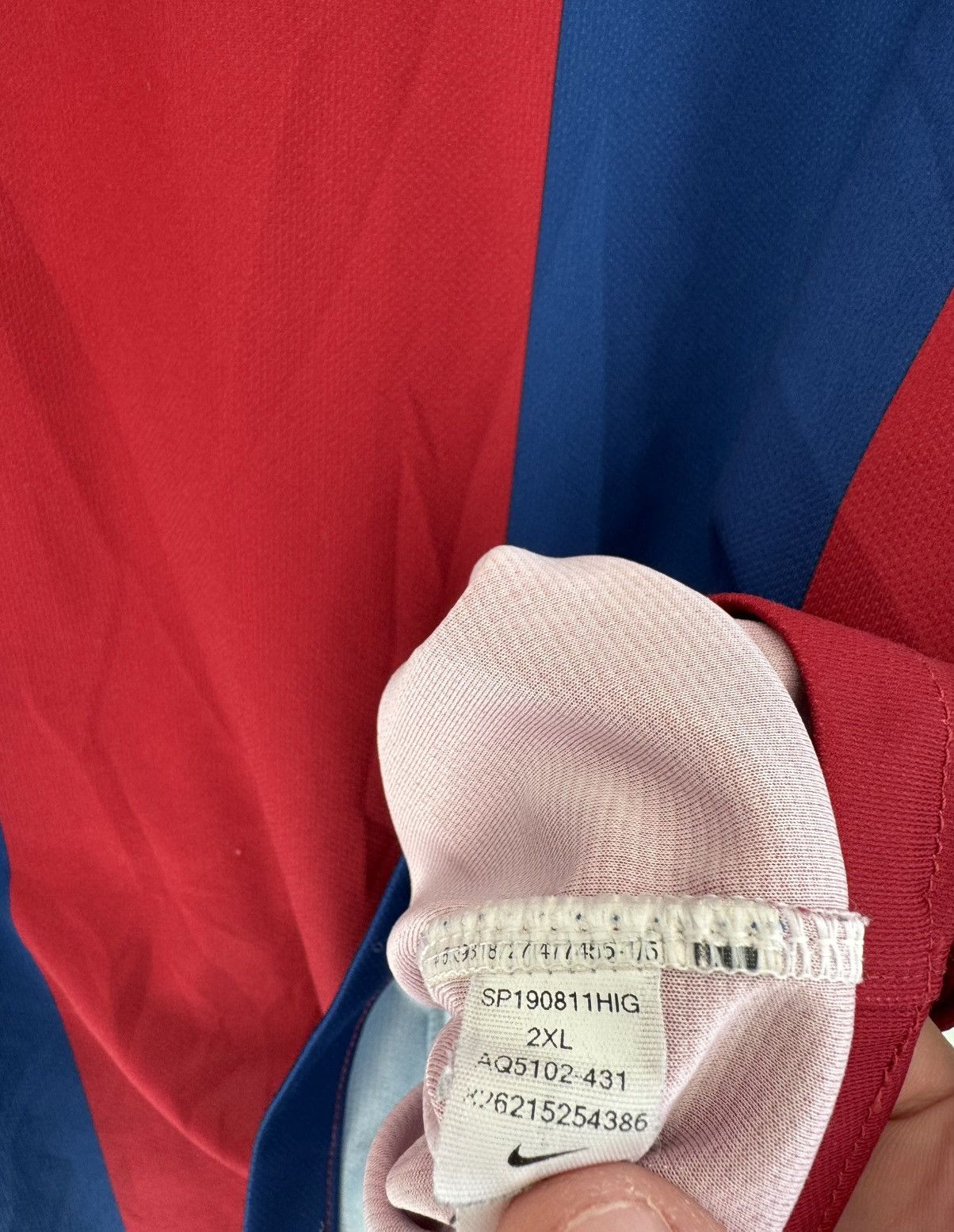 Nike Barcelona 2019-2020 Home El Clasico Stadiun Jersey Shirt Size US XXL / EU 58 / 5 - 13 Thumbnail