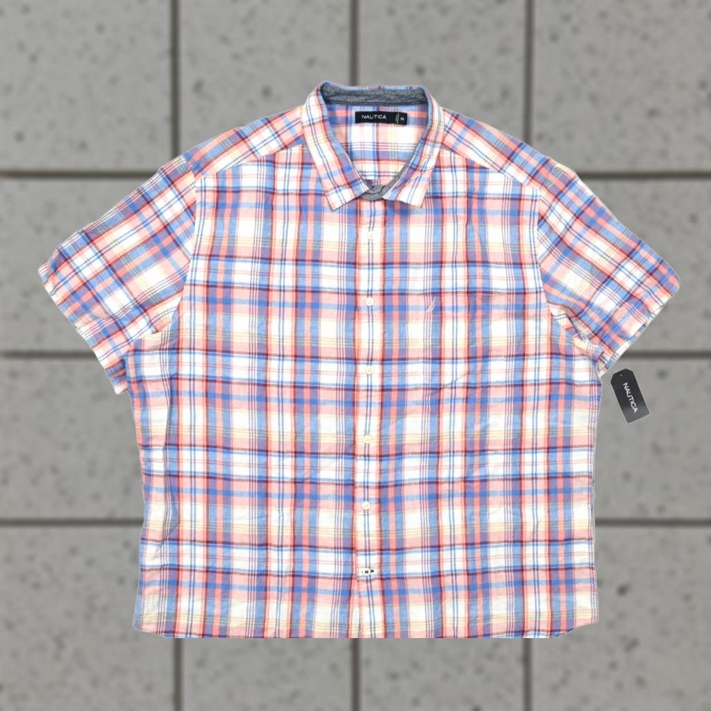 Nautica Nautica Button-Up Shirt Plaid Multicolor Short Sleeve Linen-Cotton 2XL Men NWT Size US XXL / EU 58 / 5 - 1 Thumbnail