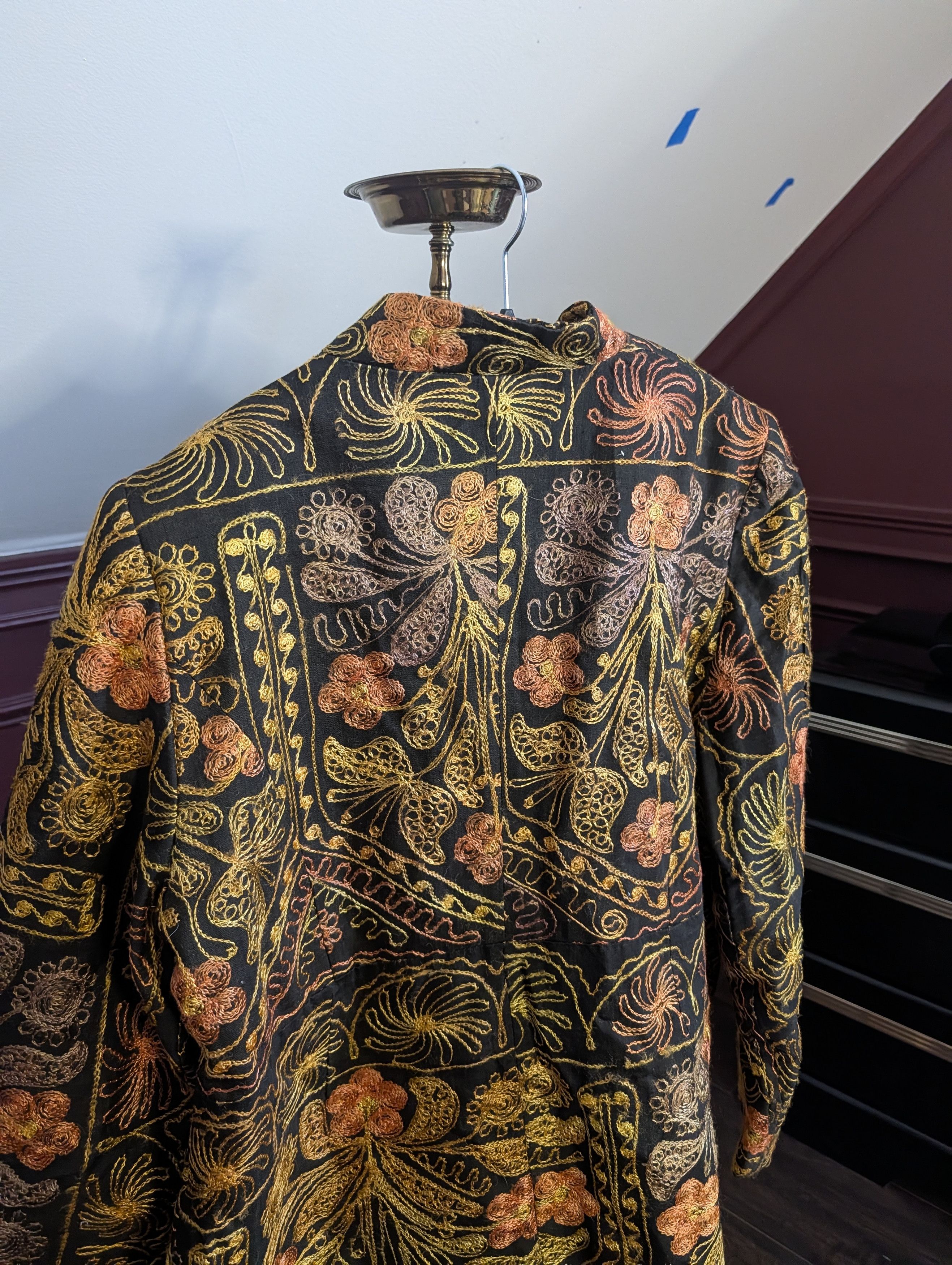 Handmade Uzbekistan handmade chain stitch floral button up jacket Size XL / US 12-14 / IT 48-50 - 9 Thumbnail