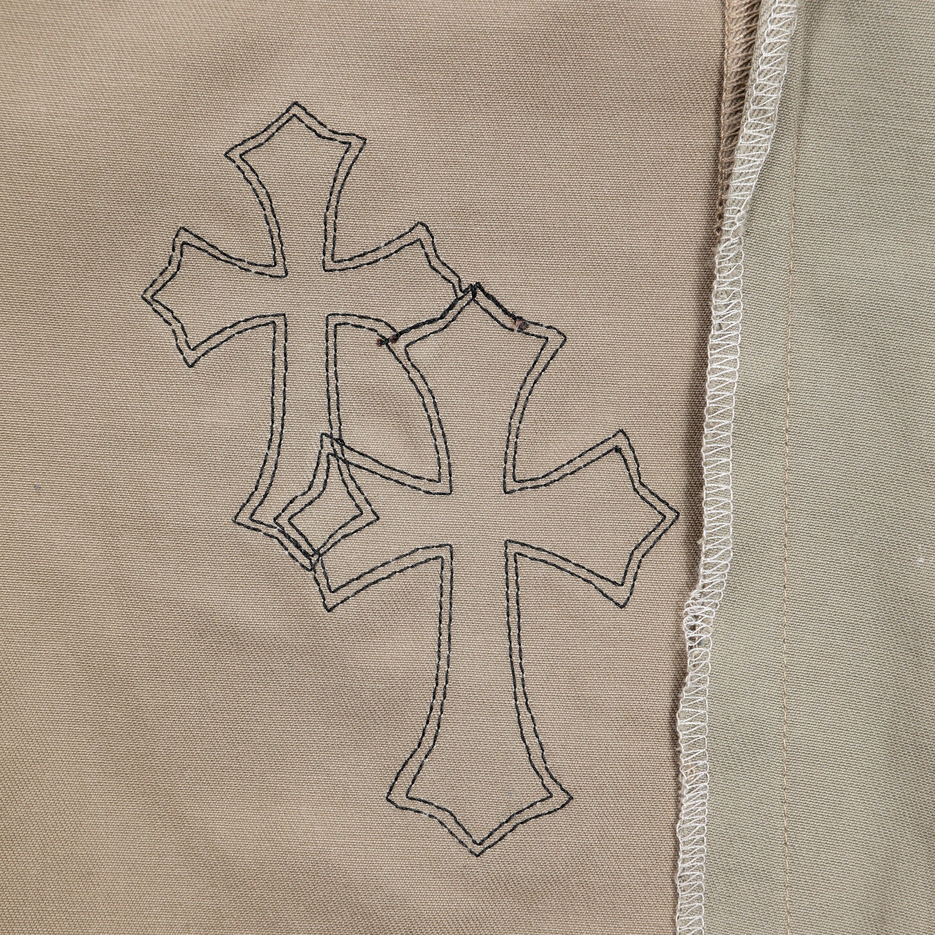 Chrome Hearts Tan Multi Checkered and Black Cross Patch Chino Pants Size US 33 - 10 Thumbnail