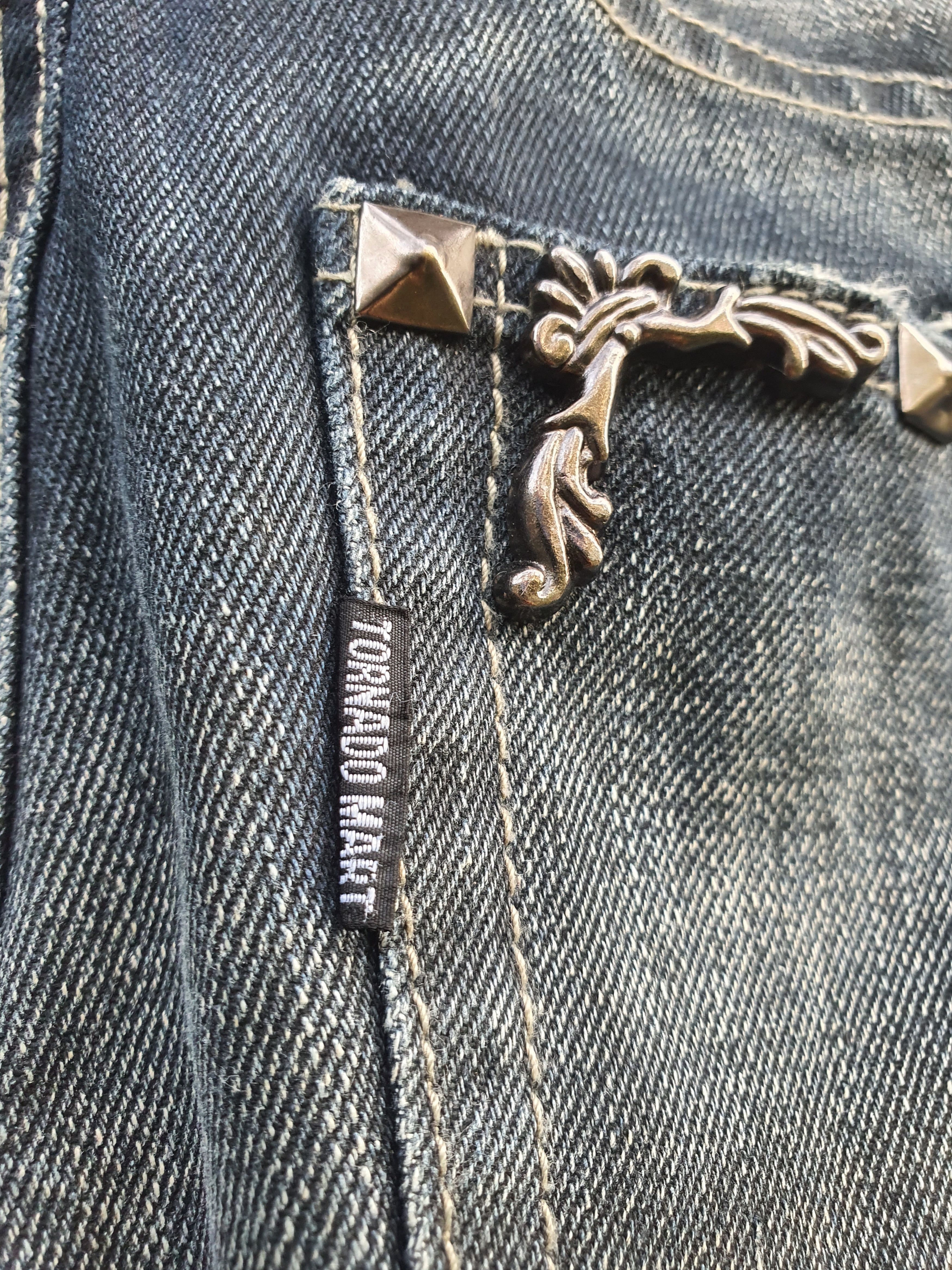 Tornado Mart 🔥 Vtg TORNADO MART Studded Shorts Denim Jeans Size US 32 / EU 48 - 7 Thumbnail
