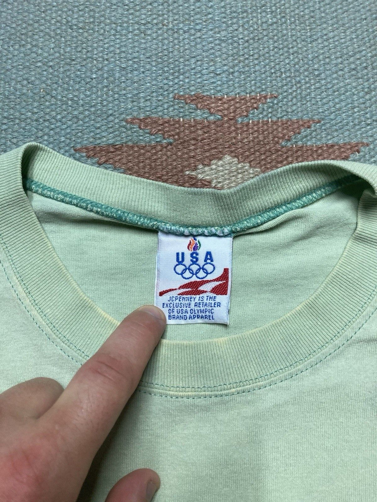 Vintage Vintage blank t shirt JCPenney Olympics mint green paint XL Size US XL / EU 56 / 4 - 6 Thumbnail