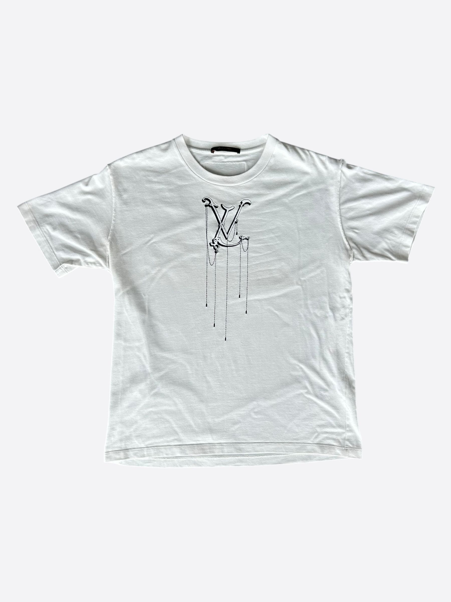 Louis Vuitton Louis Vuitton White & Black Pendant Logo T-Shirt Size US L / EU 52-54 / 3 - 1 Thumbnail