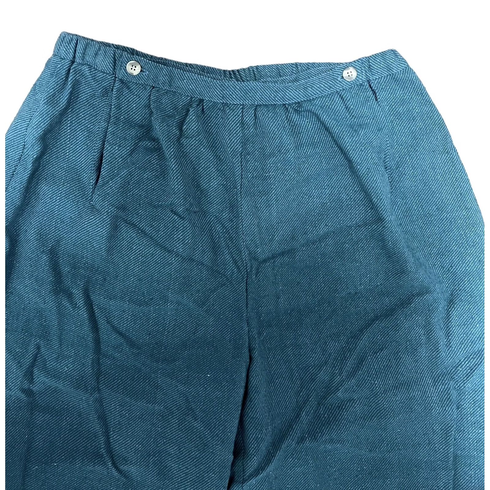 Vintage VINTAGE Noile Silk Exchange Green Pants Large 60’s 70’s Wide Leg Womens Suiting Casual 60s 70s Green Womens (Noile) Size 36" / US 14 / IT 50 - 7 Thumbnail