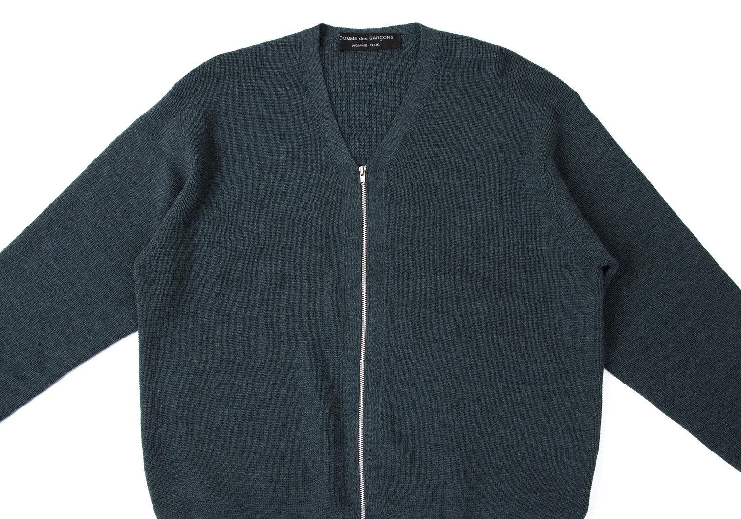 Comme des Garcons Homme Plus Wool Zip Knit Cardigan in Blue, Size M Size US M / EU 48-50 / 2 - 2 Thumbnail