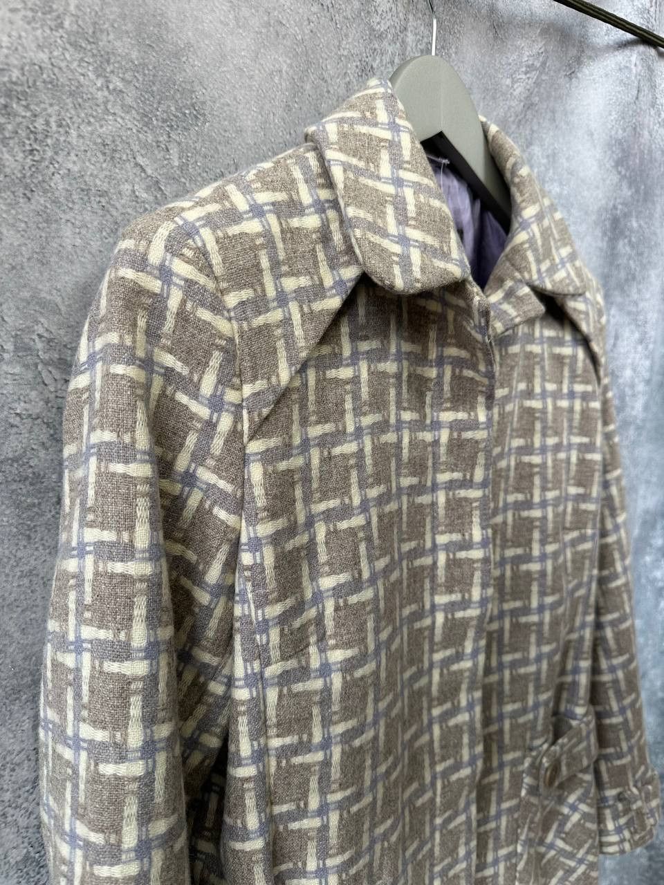 Reiss Reiss Coat 100% Wool Beige & White Geometric Lined Size S / US 4 / IT 40 - 4 Thumbnail