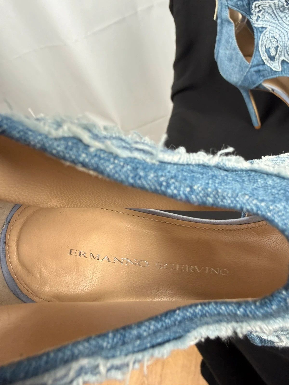 Ermanno Scervino Ermanno Scervino Denim Cloth Sandals Heels size 37 Size US 7 / IT 37 - 12 Thumbnail