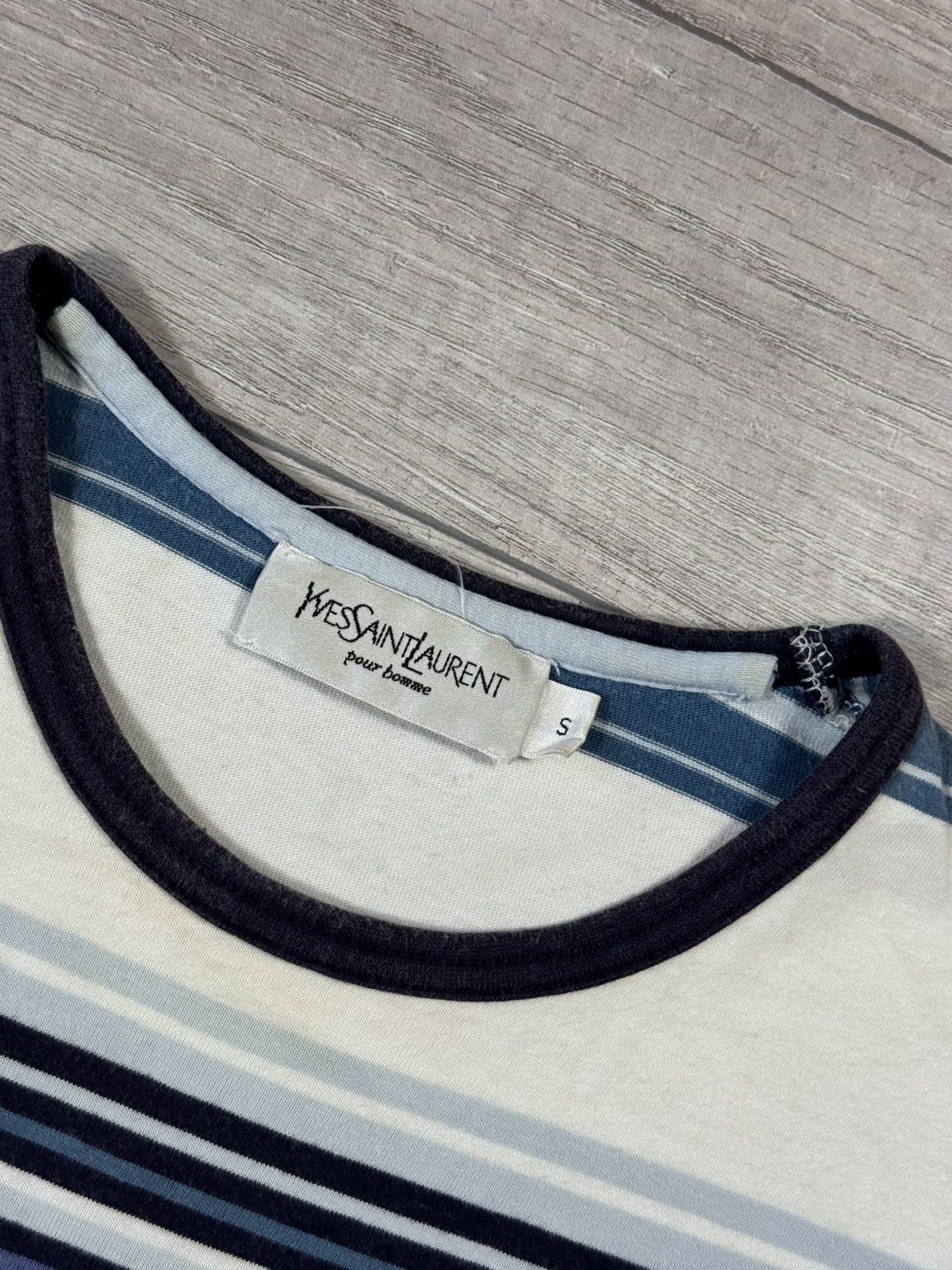 Vintage Yves Saint Laurent Vintage 90s YSL Striped t-shirt Y2K Size US S / EU 44-46 / 1 - 5 Thumbnail