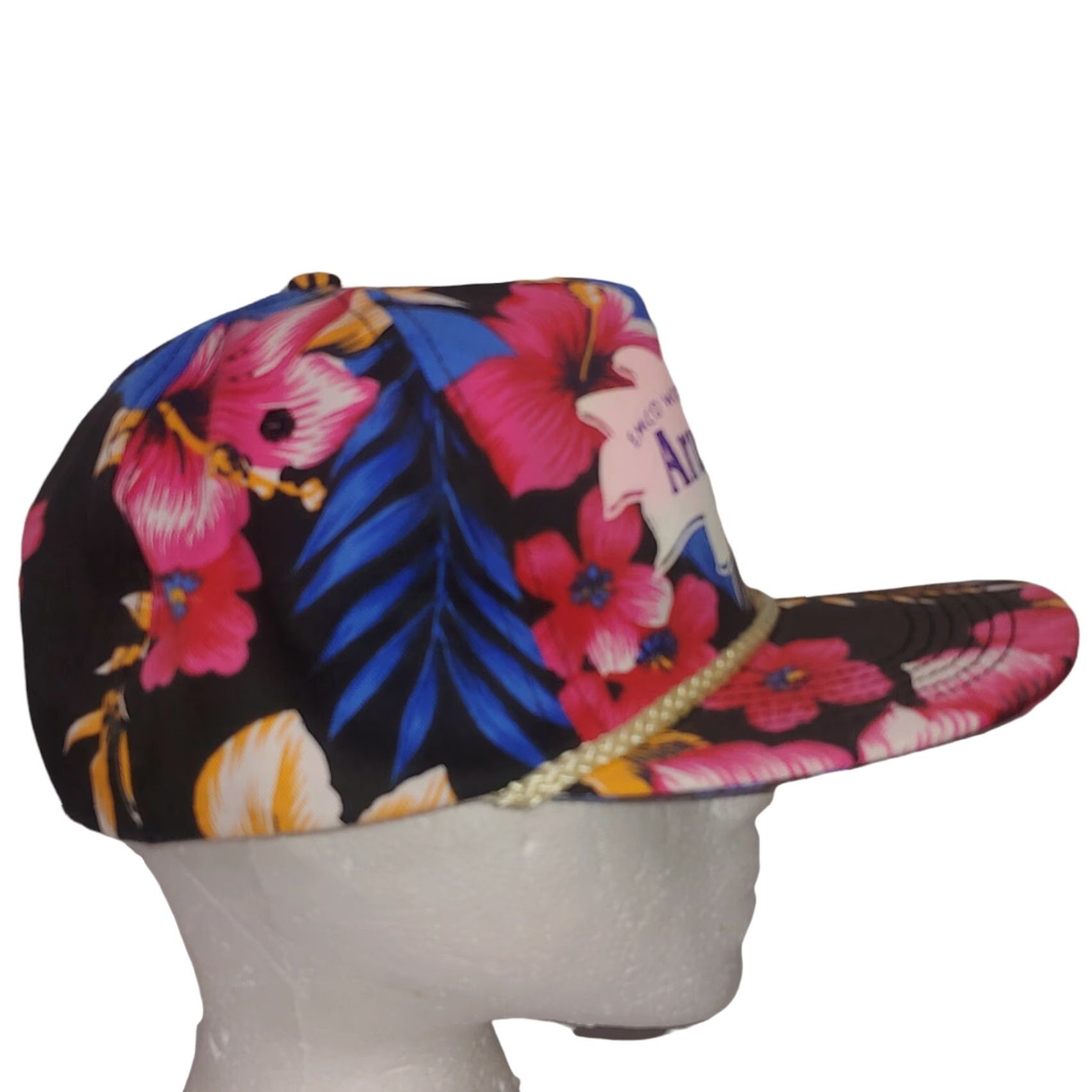 Vintage VINTAGE EMCO Aruba Cap World Tour Beach Floral Canvas Trucker Black Adjustable Unisex Adults Cap Cobra Size ONE SIZE - 3 Thumbnail