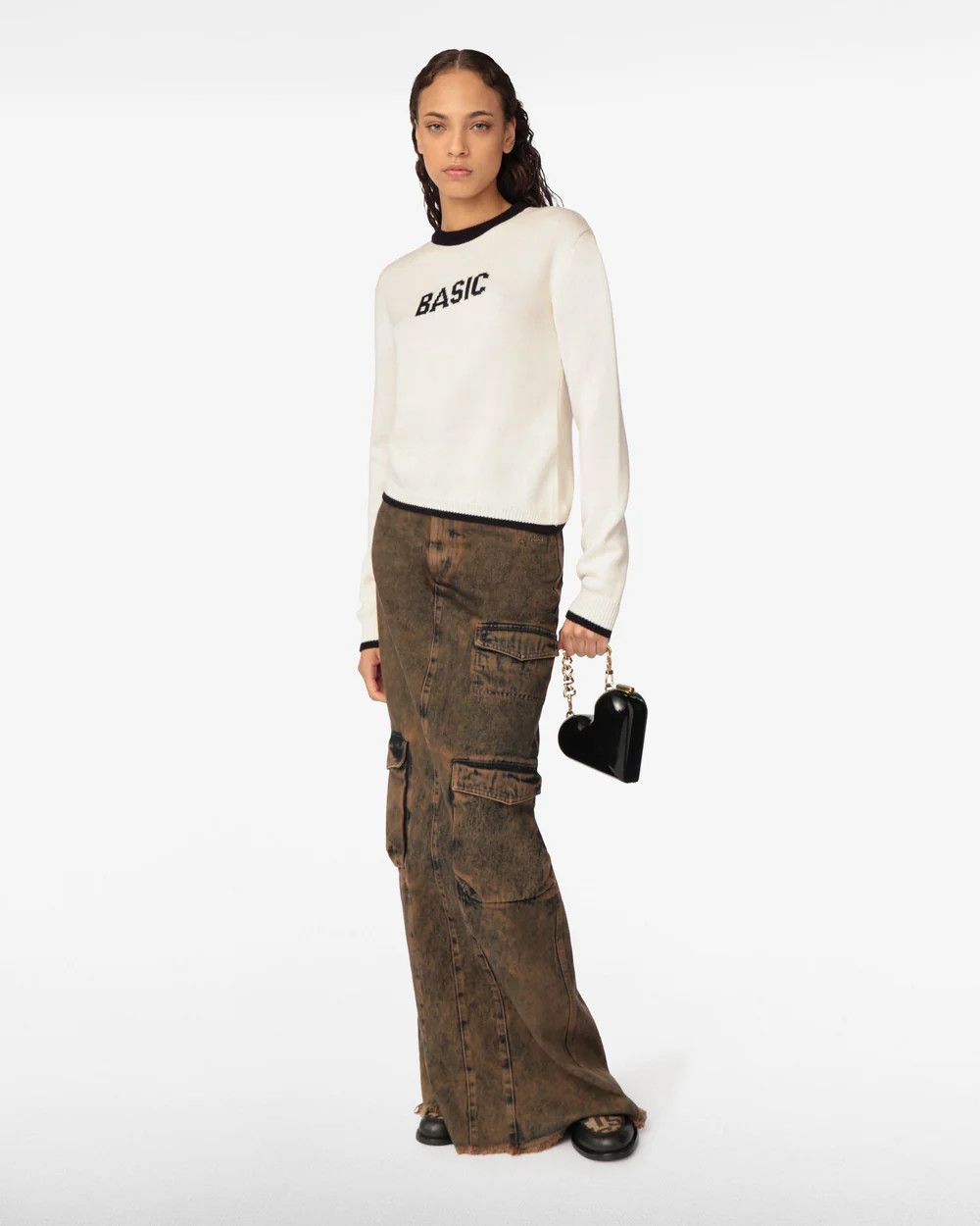 GCDS o1tko10125 Denim Cargo Long Skirt in Brown Size 25" / US 0 / IT 36 - 4 Thumbnail