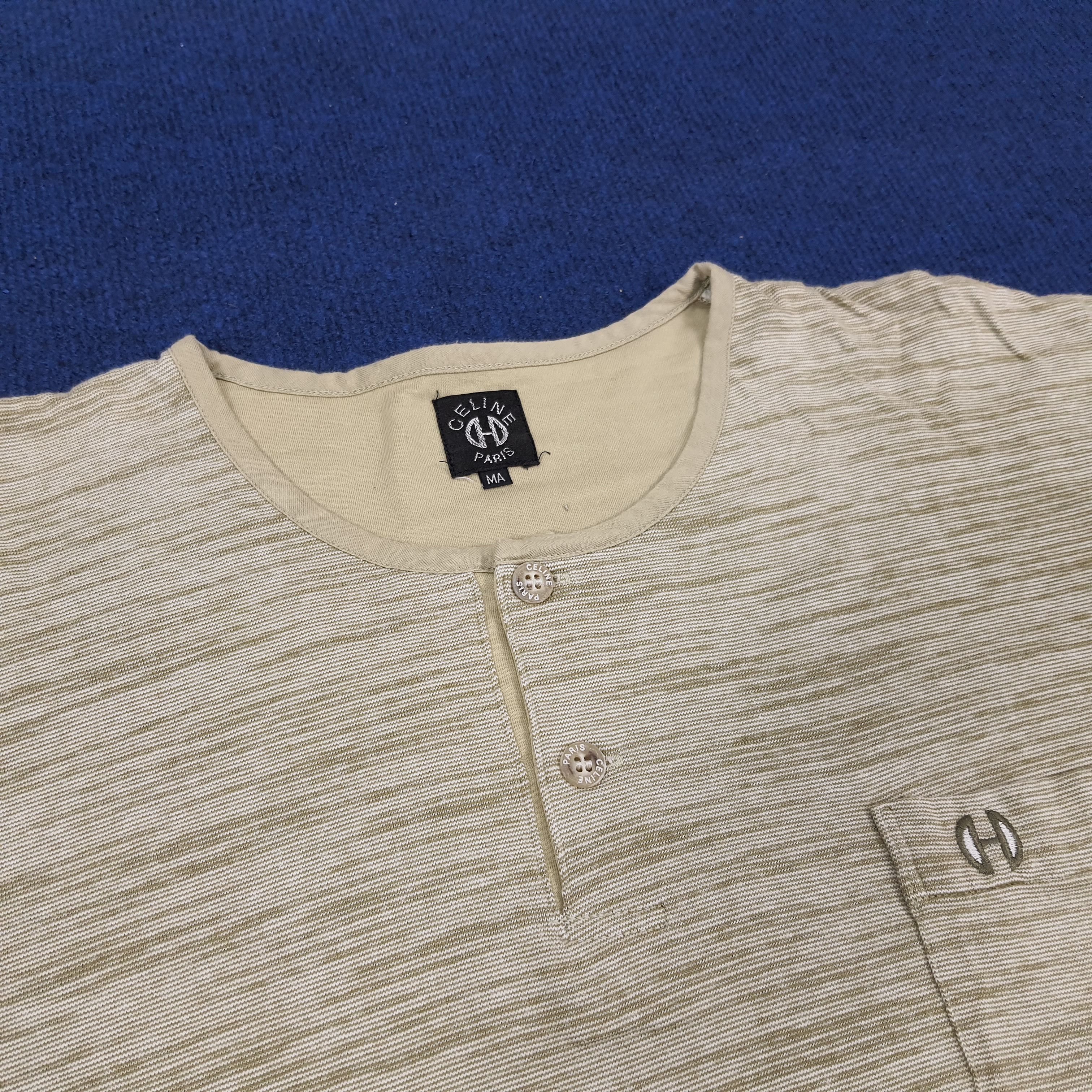 Celine × Vintage Vintage CELINE Paris Button T-shirt Size US L / EU 52-54 / 3 - 4 Thumbnail