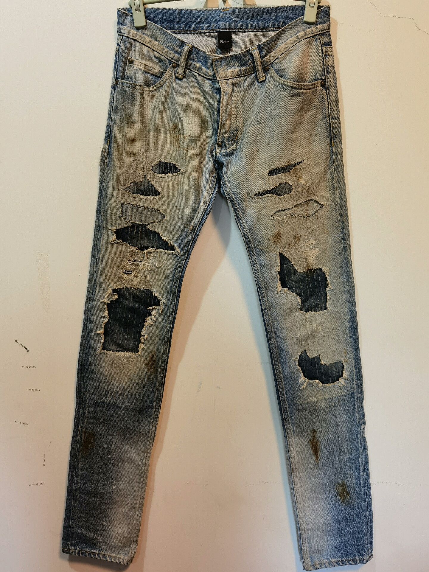 Pledge pledge patchwork distressed denim pants Size US 38 / EU 54 - 1 Thumbnail