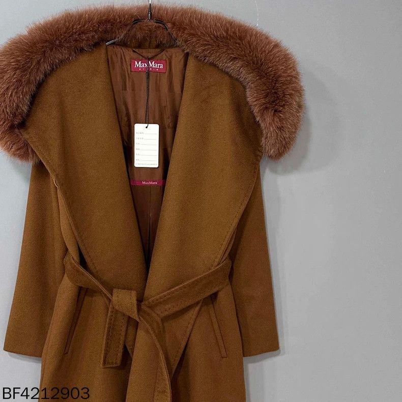 Max Mara Max Mara Wool coat with fur collar Size L / US 10 / IT 46 - 1 Thumbnail