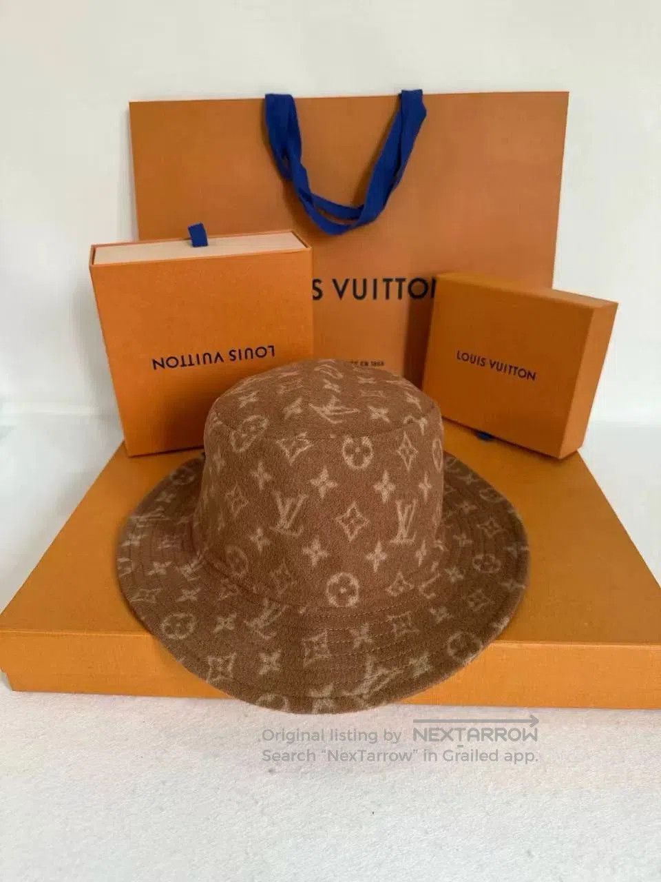 Louis Vuitton LV Monogram Brown Bucket Hat. Size ONE SIZE - 1 Thumbnail
