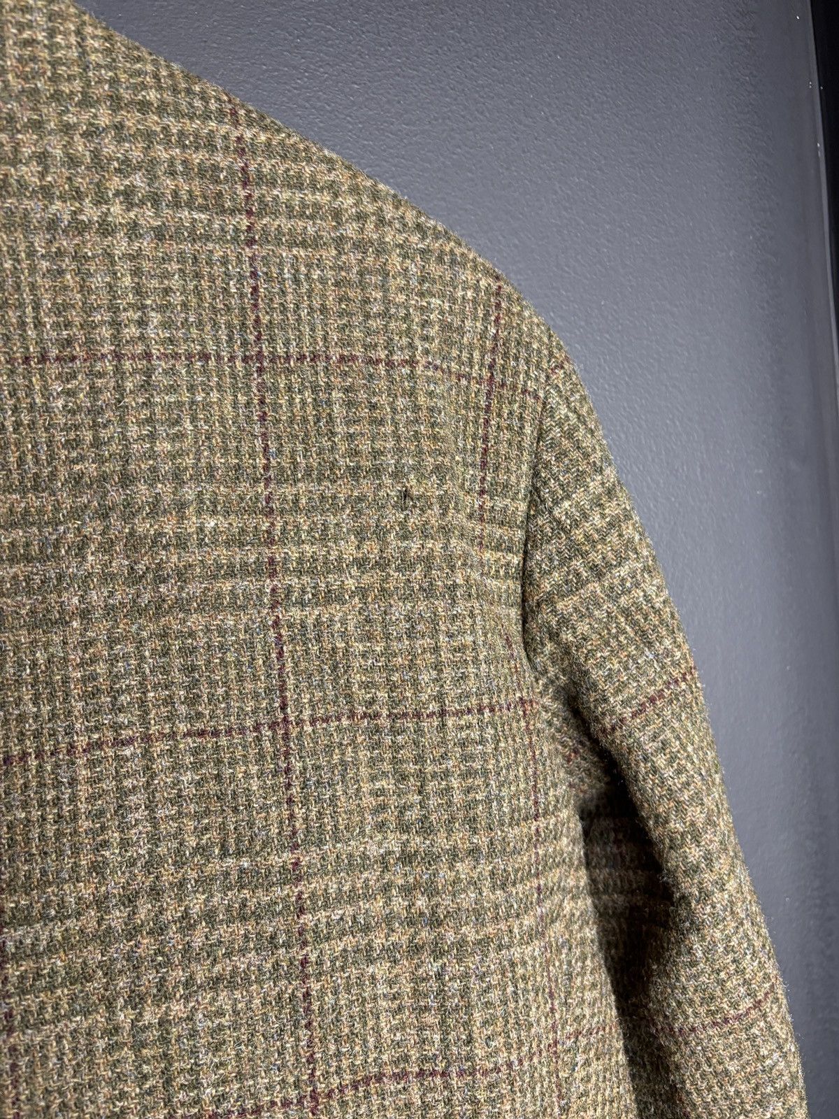 Harris Tweed × Polo Ralph Lauren × Vintage Vintage Polo Ralph Lauren Blazer Vintage Tweed Wool Plaid Size 44R - 10 Thumbnail
