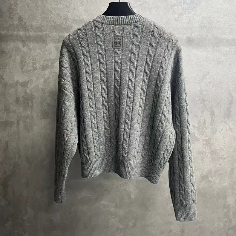Loewe LOEWE Gray solid round neck long sleeve loose sweater Size XS / US 0-2 / IT 36-38 - 2 Thumbnail