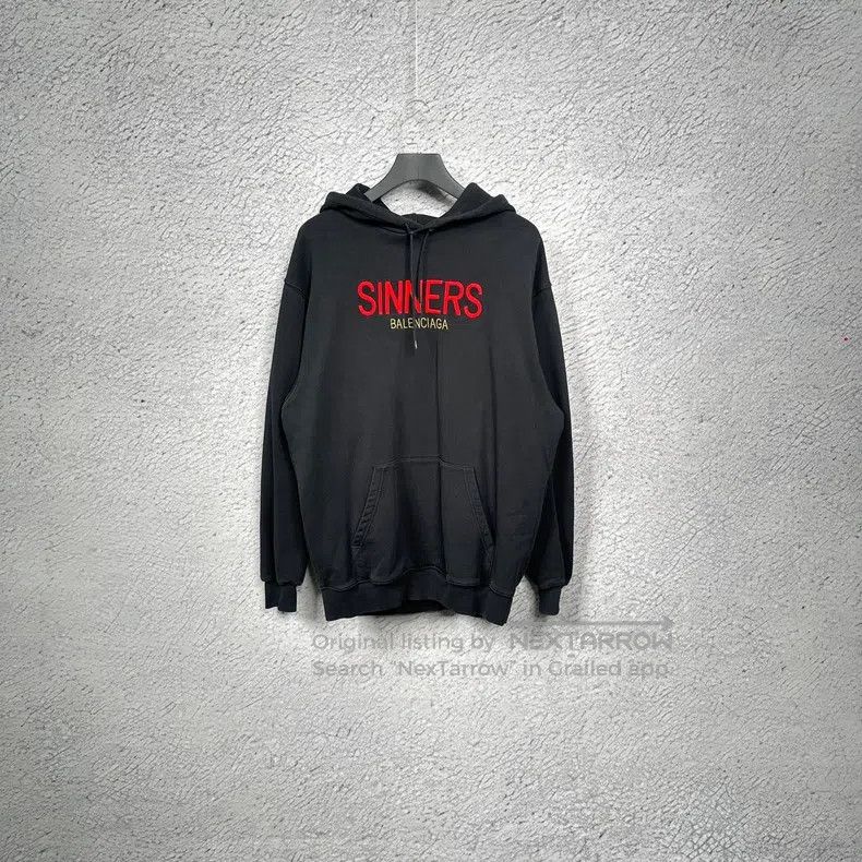 Balenciaga Balenciaga Sinners lettering print hooded sweatshirt Size US XS / EU 42 / 0 - 1 Thumbnail