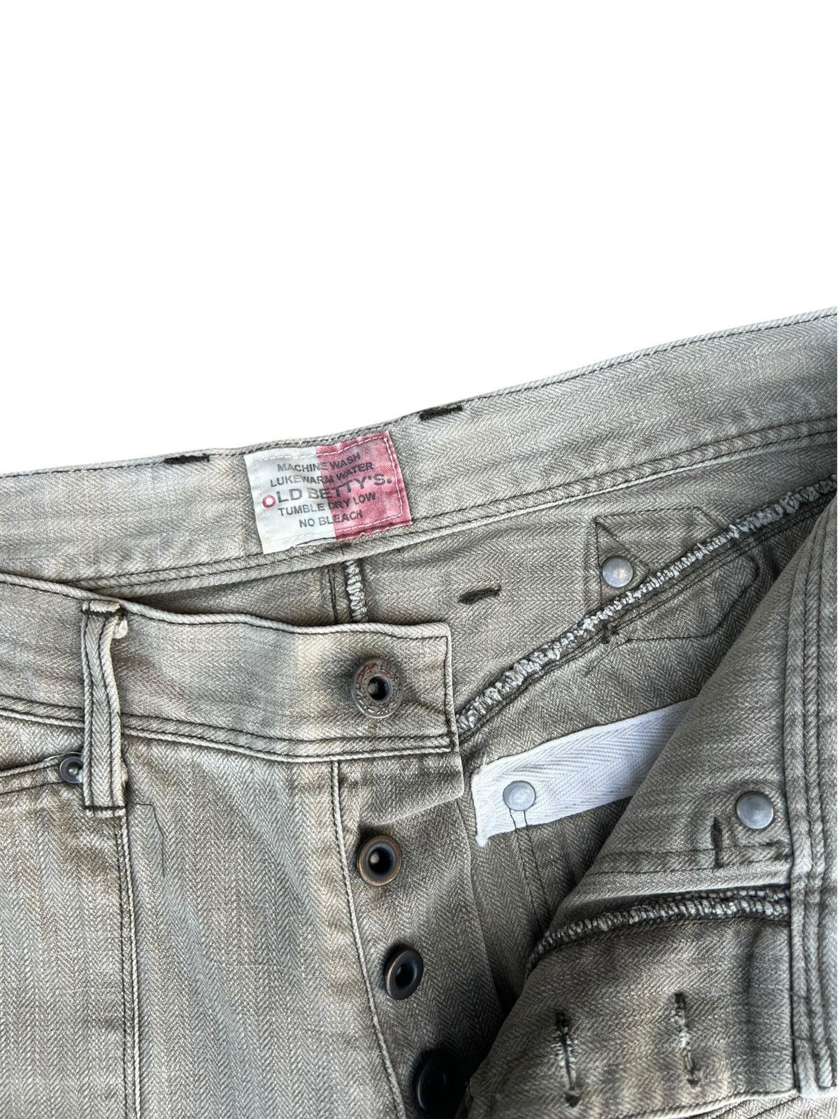 Vintage Old Betty’s Japan Fade Olive Green HBT Striped Cargo Trouser Size US 30 / EU 46 - 7 Thumbnail