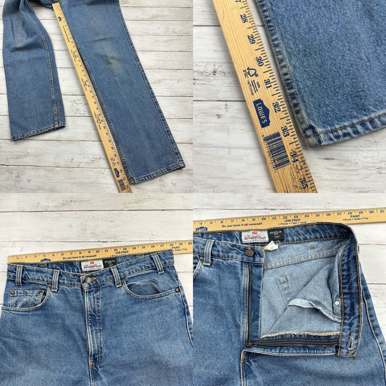 Levi's VTG Levi's Jeans Signature Regular 530 Bootcut 36x34 USA Made Mens Blue 1990s Vintage 90s USA Levi's 500 Series Jeans Size US 36 / EU 52 - 8 Thumbnail