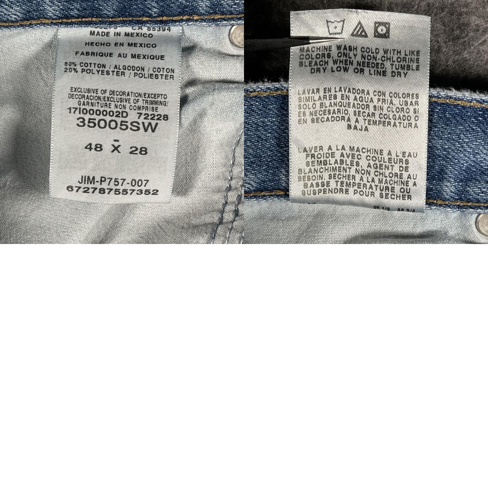 Wrangler Wrangler Jeans Mens 48x28 Blue Medium Wash Relaxed Straight Leg Denim 35005SW Size US 32 / EU 48 - 8 Thumbnail