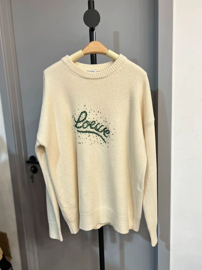 Loewe Loewe Crystal Logo Cream Sweater - dmc Size US S / EU 44-46 / 1 - 1 Thumbnail