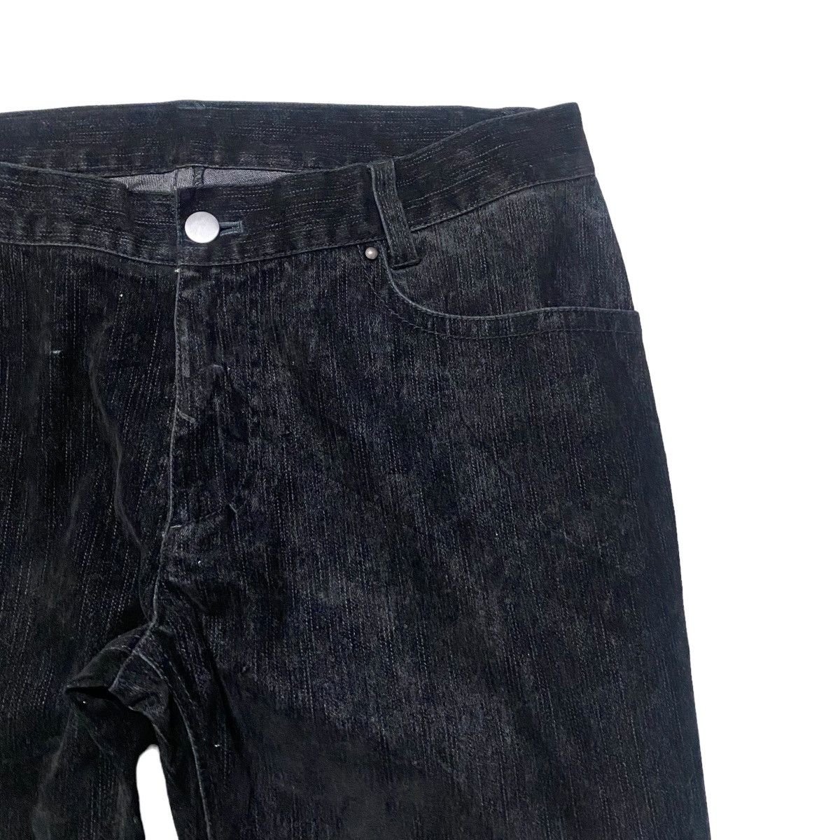Katharine Hamnett London HAMNETT Black Velvet Cotton Flare Pants Size US 30 / EU 46 - 5 Thumbnail