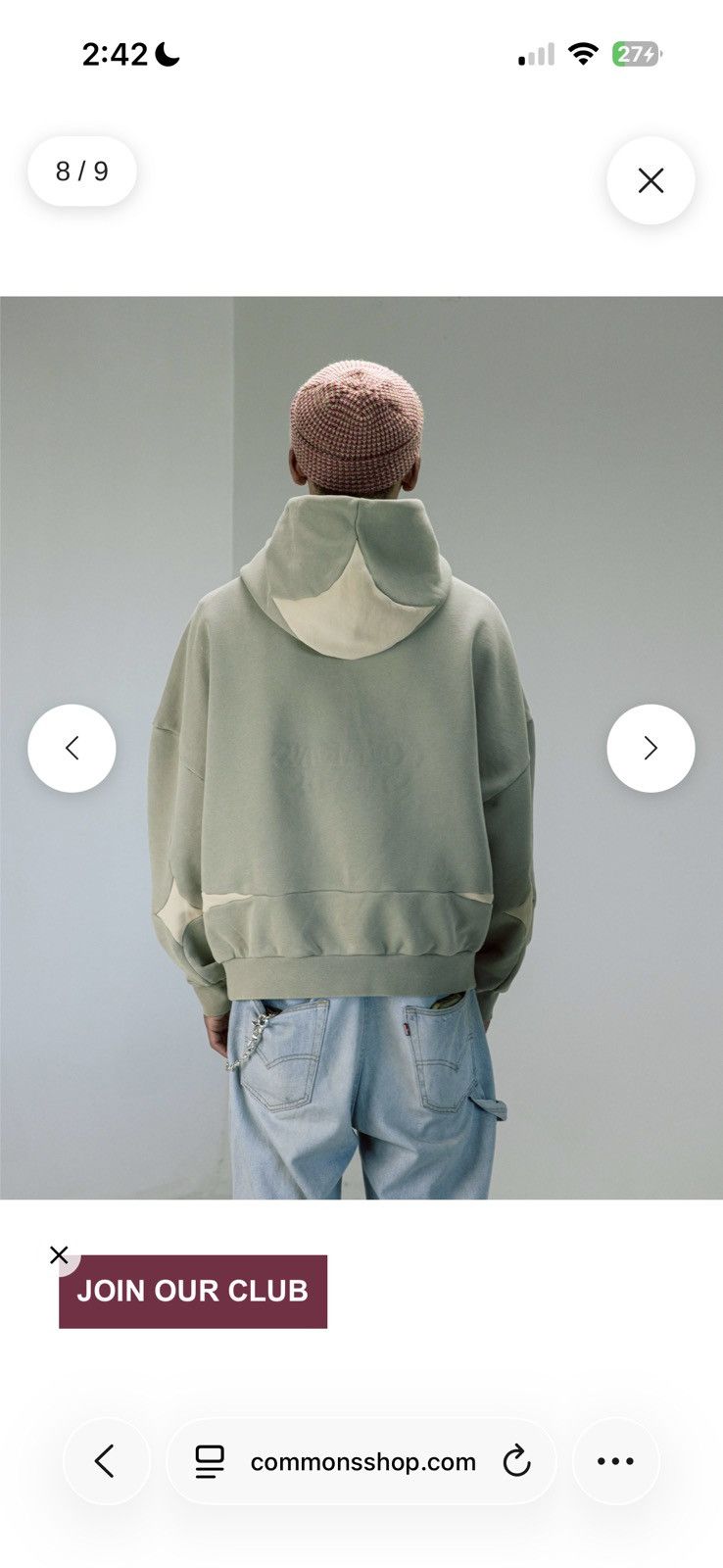 Other Commons Reversible 'Star' Hoodie Sage Common Studios Size US S / EU 44-46 / 1 - 15 Thumbnail