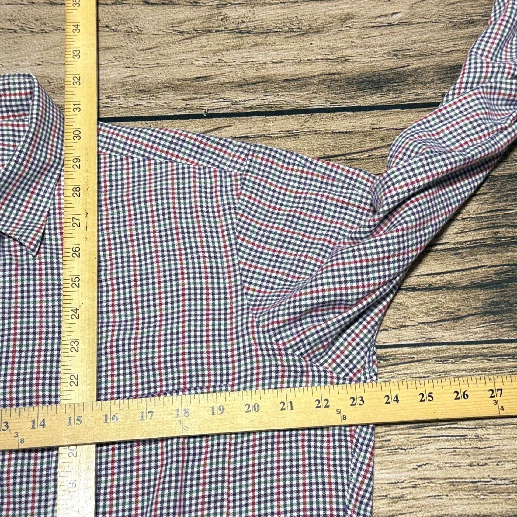 Vintage VINTAGE Paul Fredrick Shirt Mens M Red Blue Green Purple Plaid Button-Down Made in USA Size US M / EU 48-50 / 2 - 5 Thumbnail