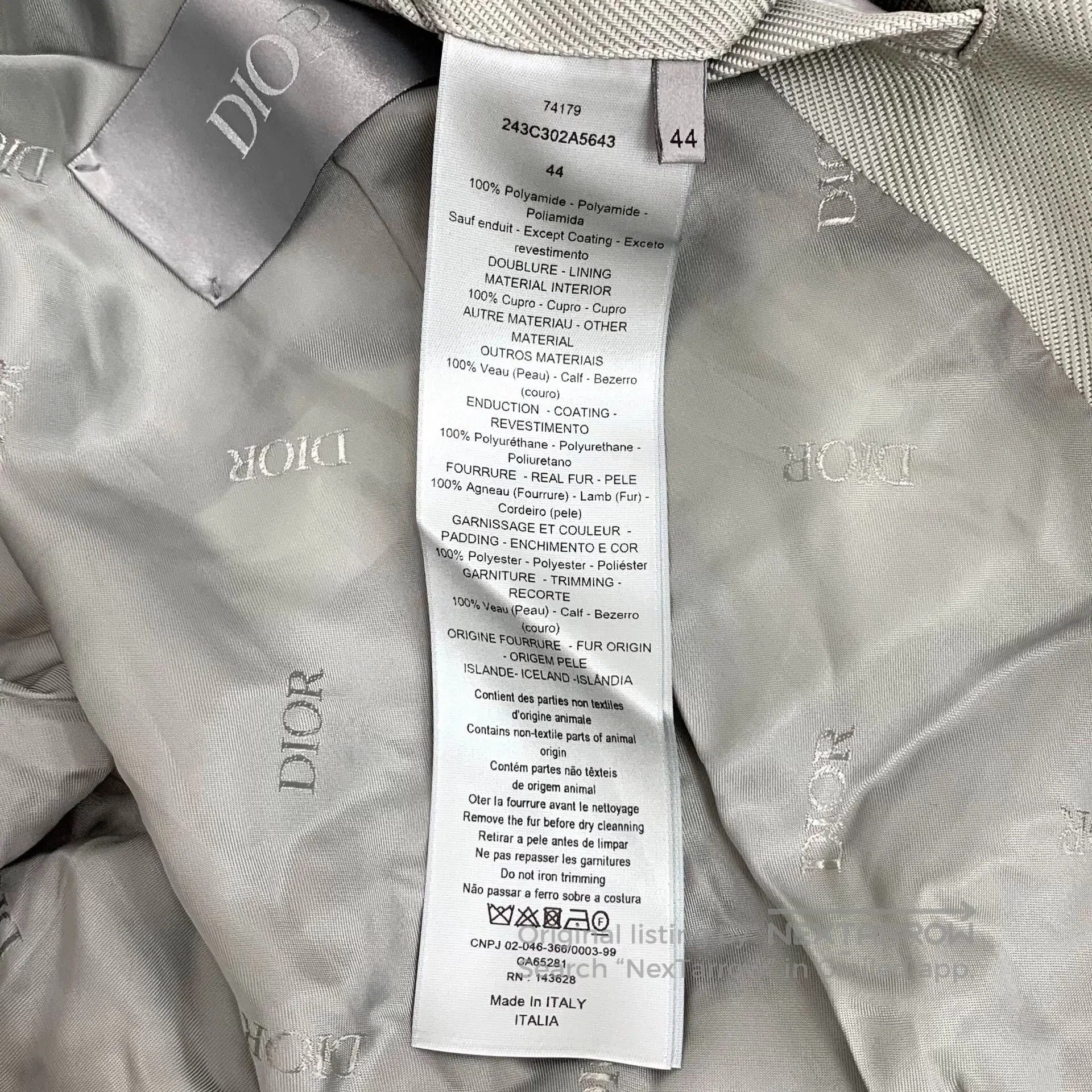 Dior gray removable hooded parka coat. Size US L / EU 52-54 / 3 - 8 Thumbnail