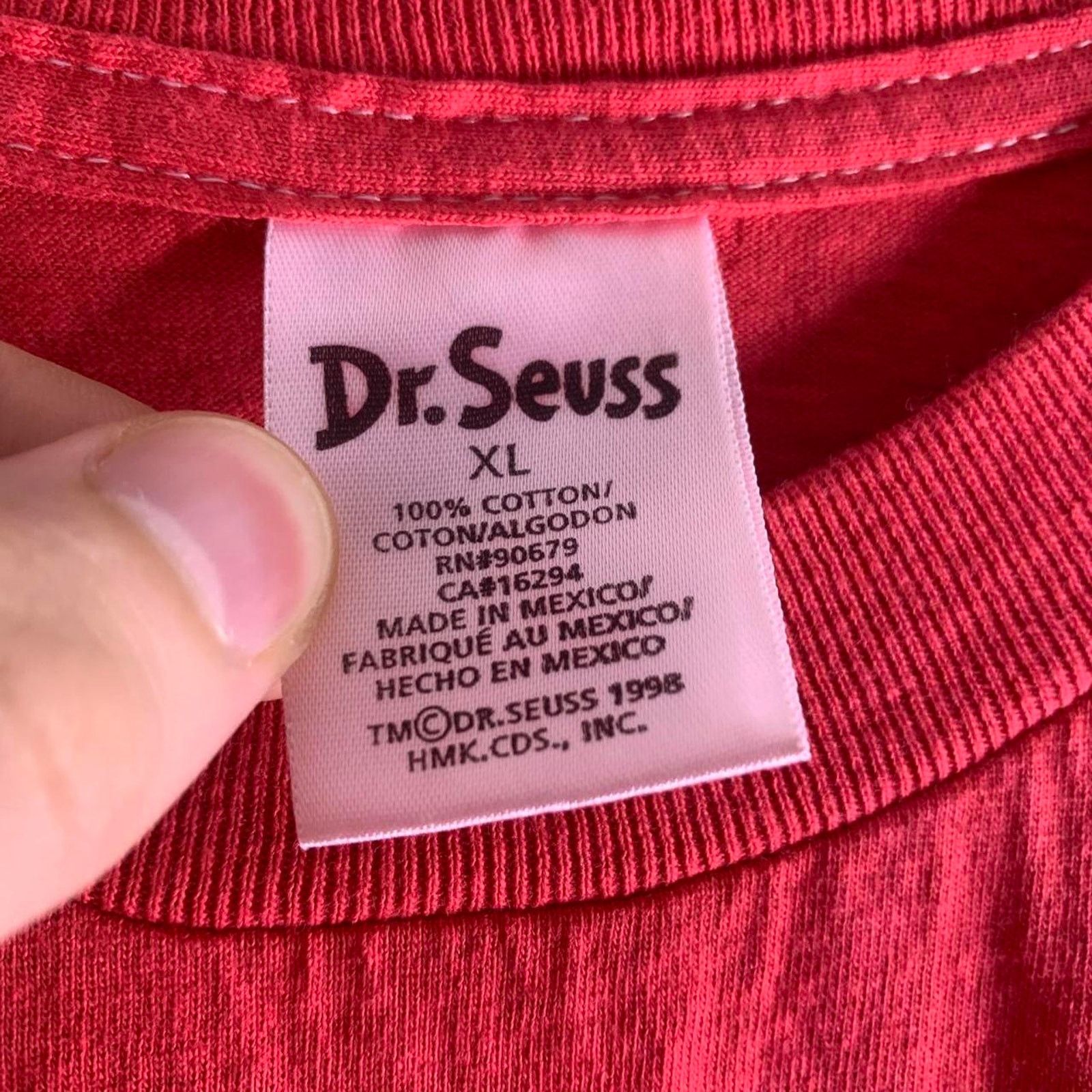 Vintage vintage 1998 DR SEUSS GRINCH WHO STOLE CHRISTMAS tee shirt Size US XL / EU 56 / 4 - 5 Thumbnail