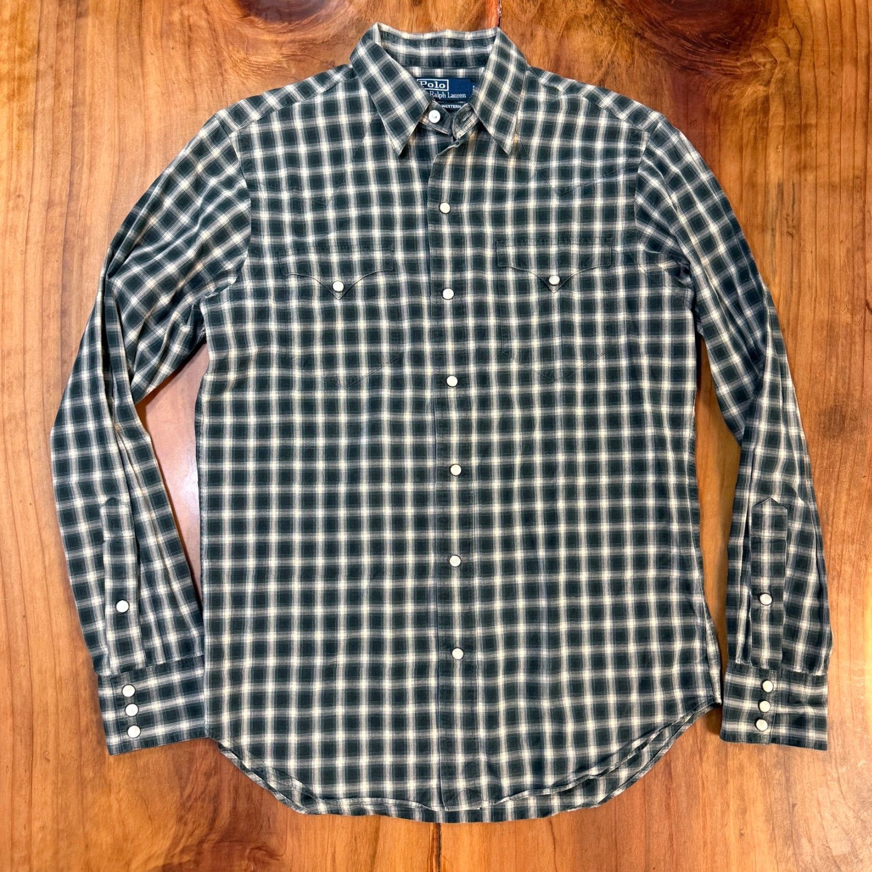 Vintage Polo Shirt Mens S Western Plaid Cotton Pearl Snap Green 41in Chest Classic Size US S / EU 44-46 / 1 - 2 Thumbnail
