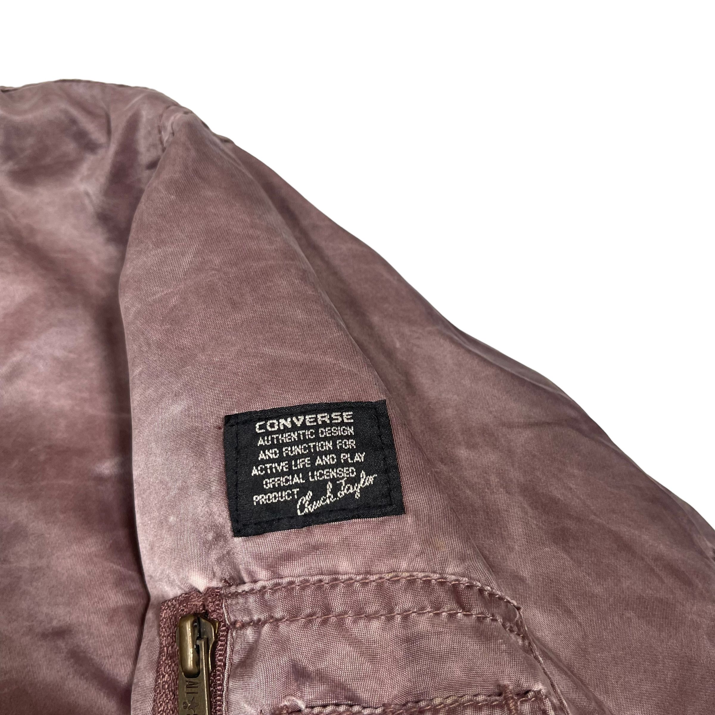 Converse × Vintage Vintage 1990s Converse Nylon Washed Bomber Jacket Size US M / EU 48-50 / 2 - 7 Thumbnail